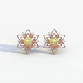 Daffodil - Yellow Color Round Cut Diamond Earrings| Beautiful Claw Prong Setting | Certified - 1 Carat Tw. Lab Diamond