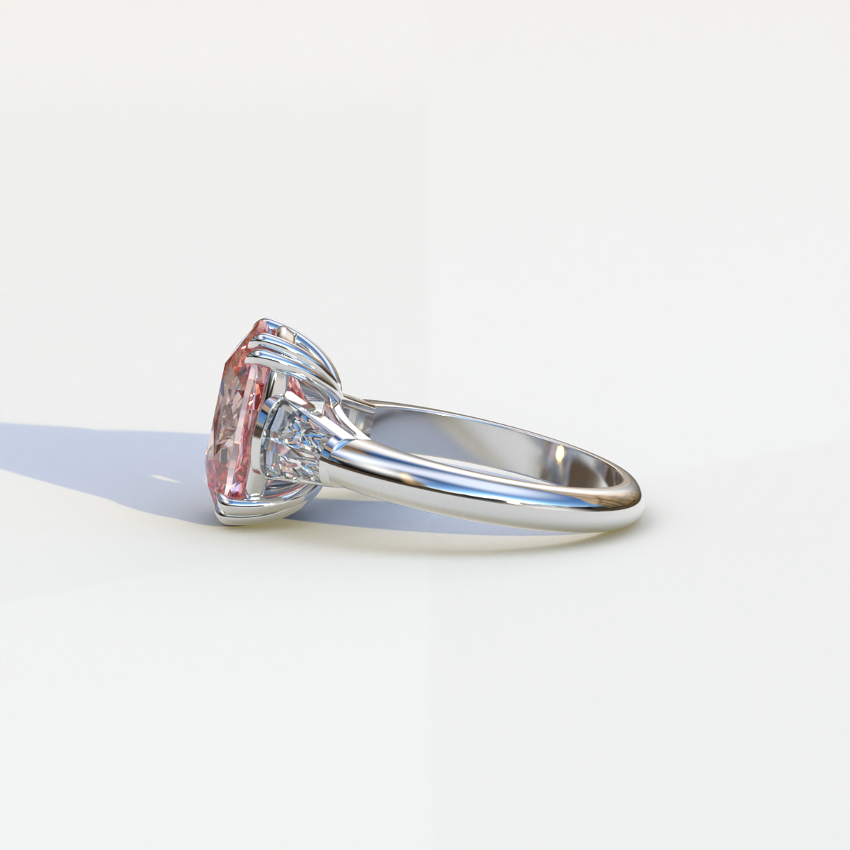 4 Carat Pink Elongated Cushion Cut Lab Diamond Engagement Ring - Sagittarius