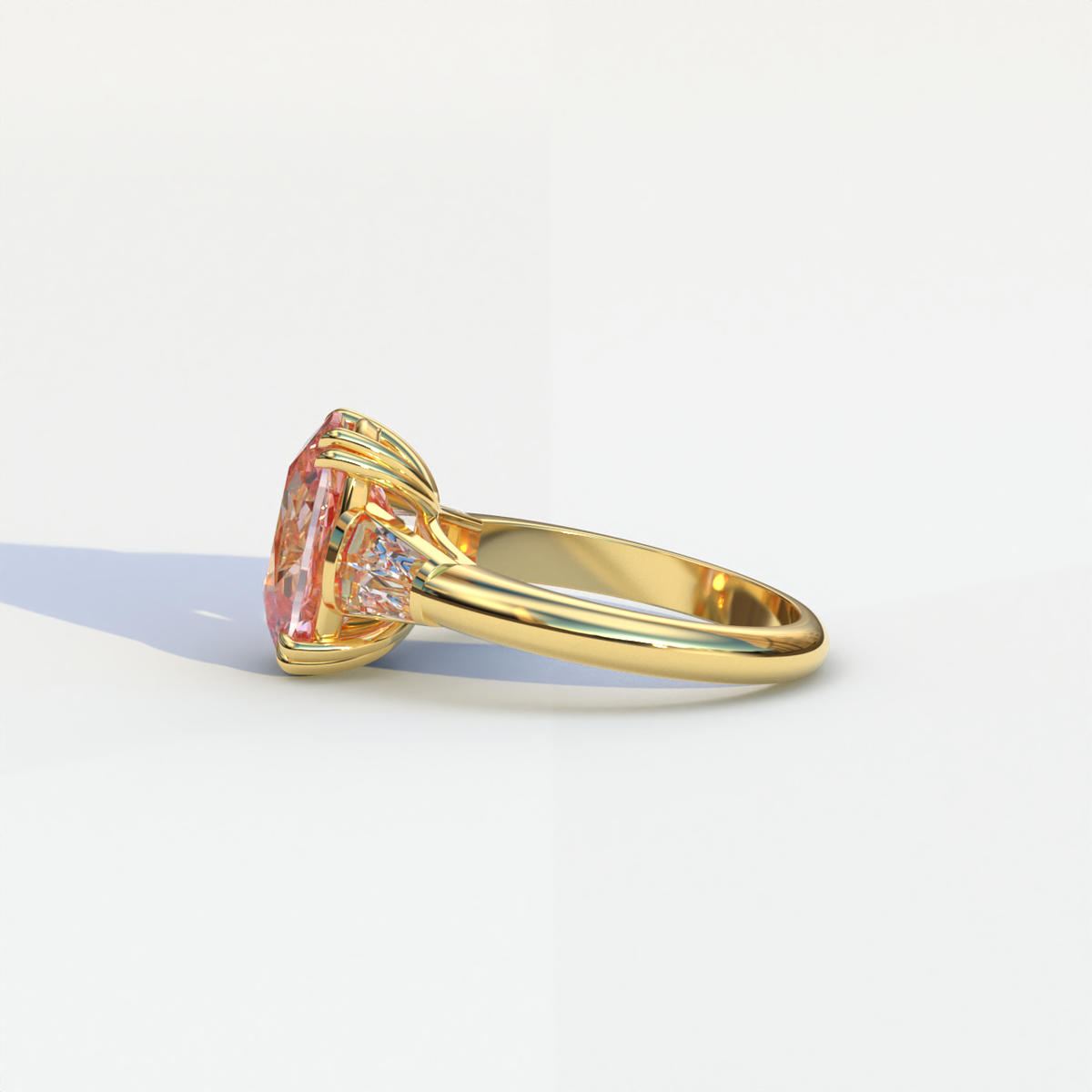 4 Carat Pink Elongated Cushion Cut Lab Diamond Engagement Ring - Sagittarius