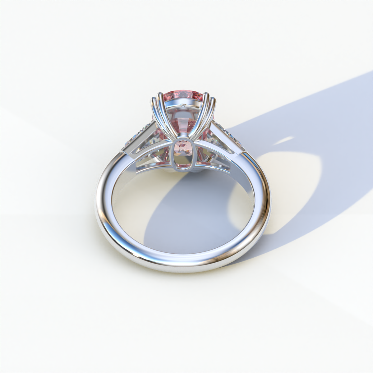 4 Carat Pink Elongated Cushion Cut Lab Diamond Engagement Ring - Sagittarius