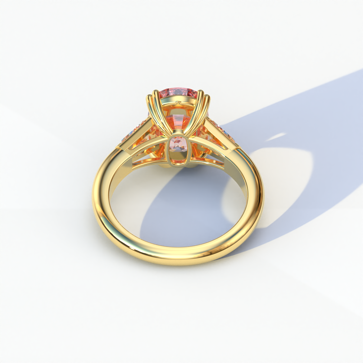 4 Carat Pink Elongated Cushion Cut Lab Diamond Engagement Ring - Sagittarius