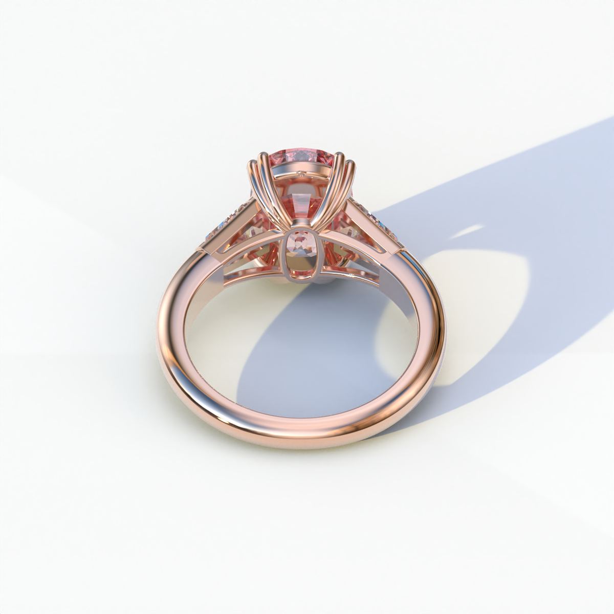 4 Carat Pink Elongated Cushion Cut Lab Diamond Engagement Ring - Sagittarius