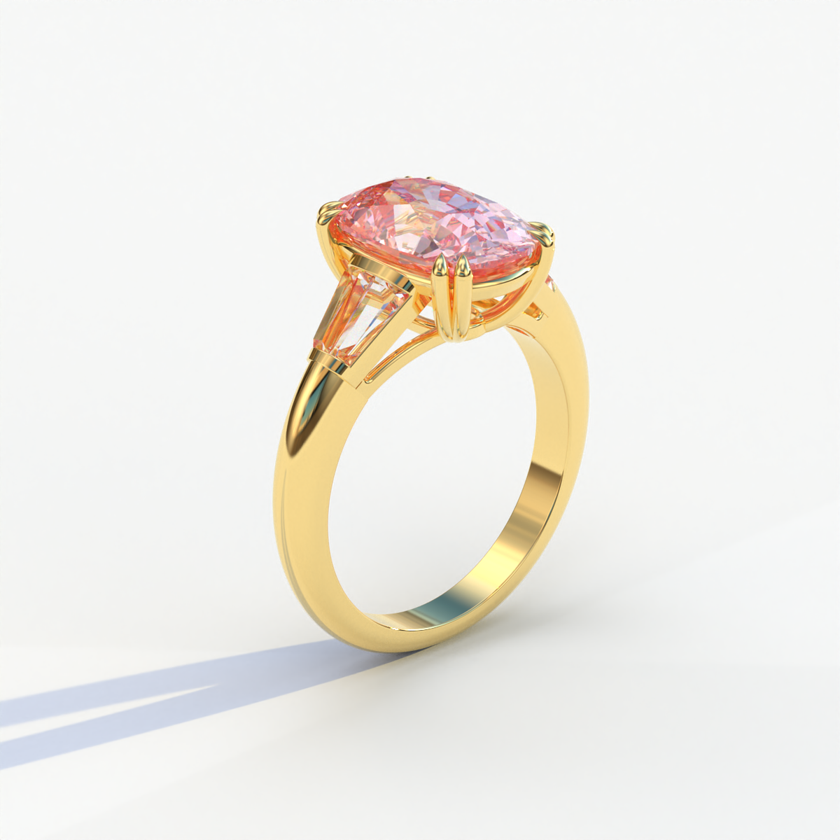 4 Carat Pink Elongated Cushion Cut Lab Diamond Engagement Ring - Sagittarius