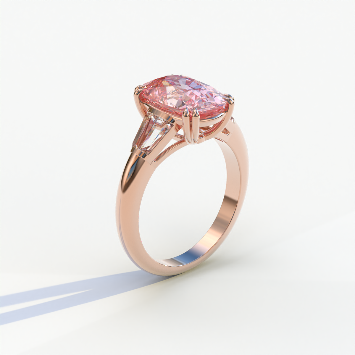 4 Carat Pink Elongated Cushion Cut Lab Diamond Engagement Ring - Sagittarius