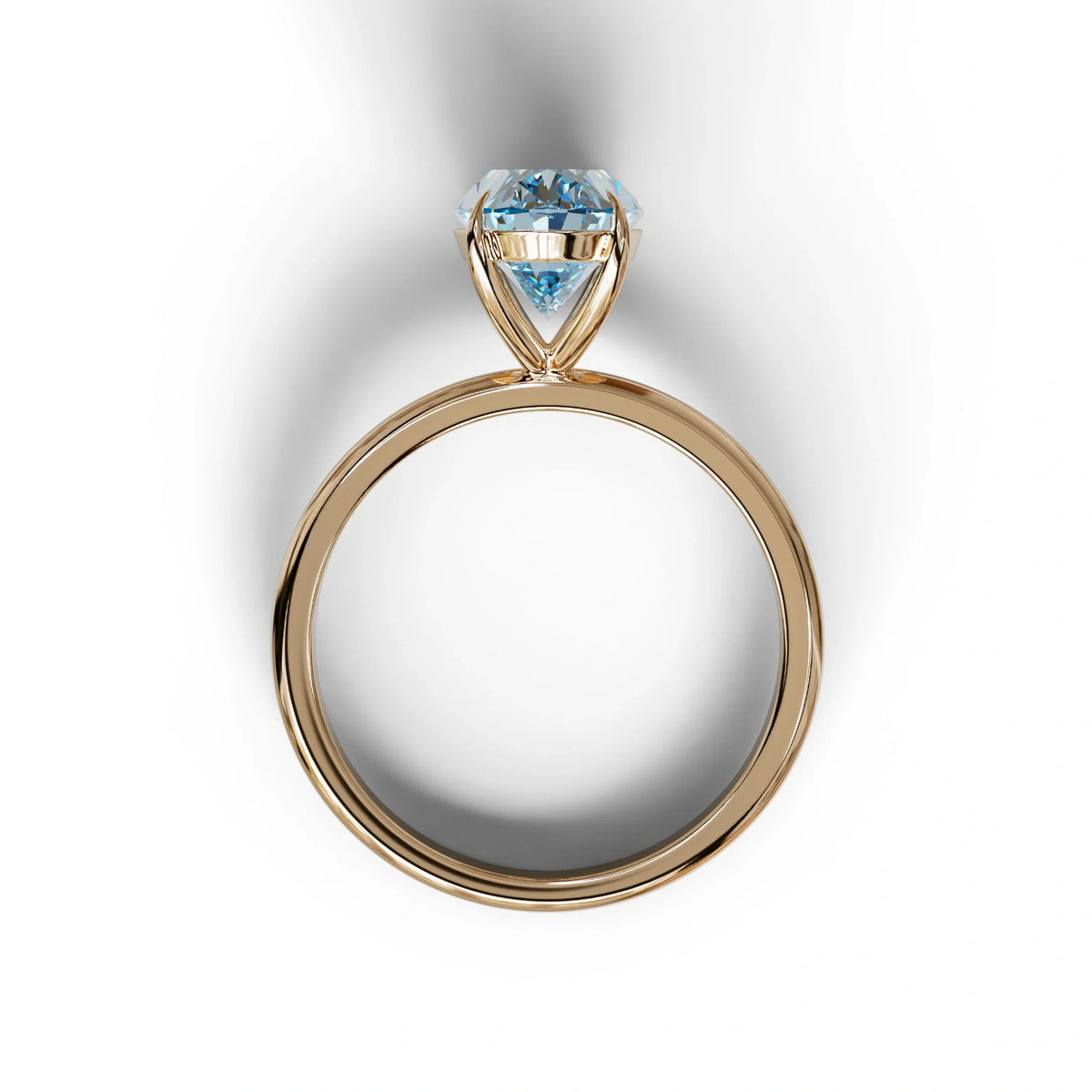 Blue Oval Cut Solitaire Lab Grown Diamond Engagement Ring - Curiosa