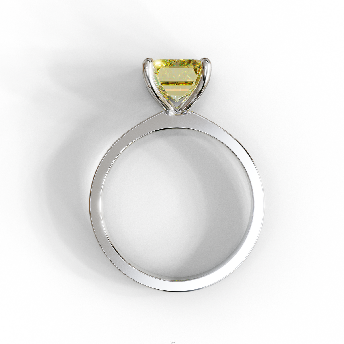 3 Carat Yellow Emerald Lab Grown Diamond Solitaire Engagement Ring - Zulu