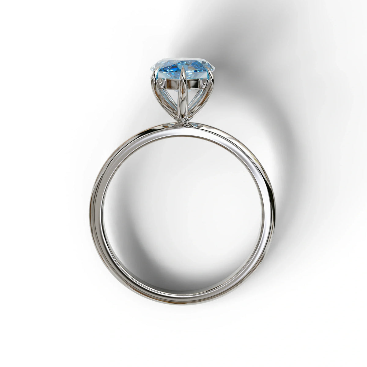 Fancy Blue Marquise Cut Solitaire Lab Grown Diamond Engagement Ring - Celestina