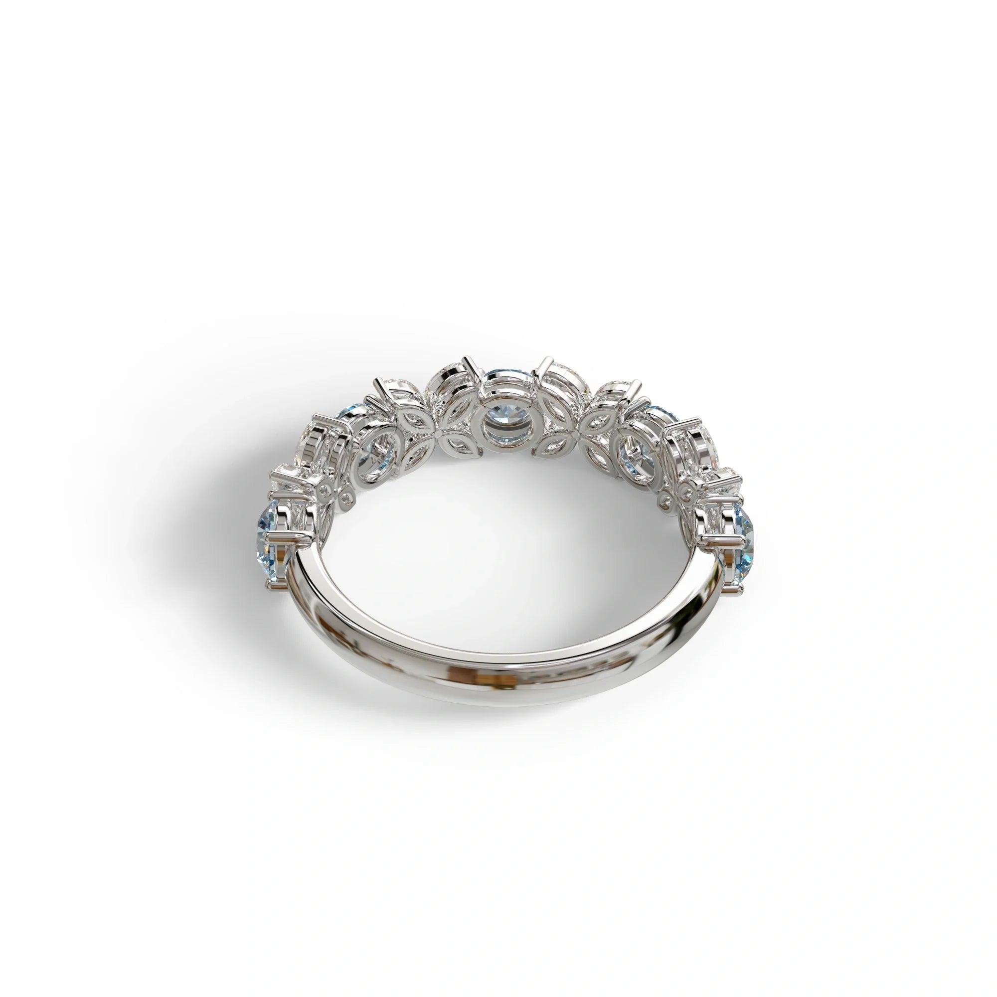 Yellow Gold Marquise & Round Brilliant Diamond Flower Cluster Ring - 18k Gold