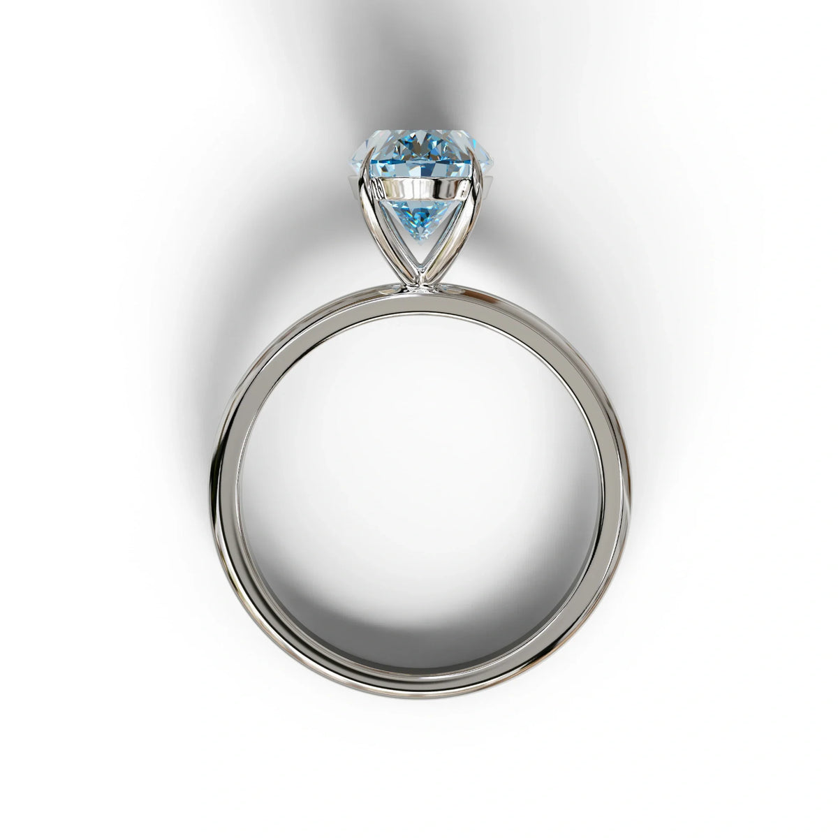 Blue Oval Cut Solitaire Lab Grown Diamond Engagement Ring - Curiosa