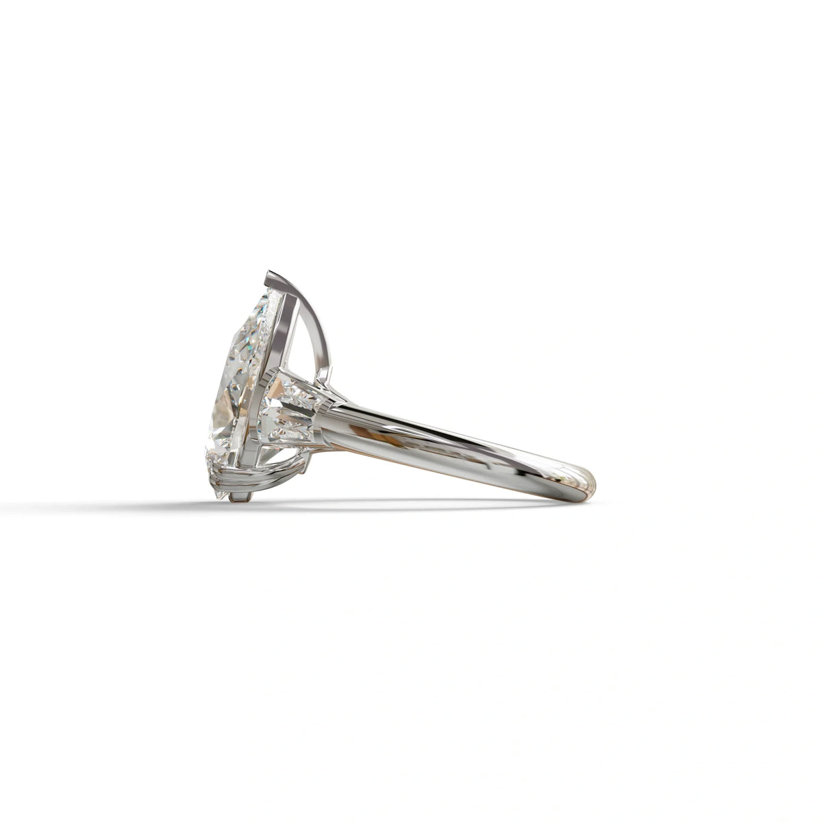 4 Carat Pear Cut Lab Grown Diamond Engagement Ring-Claire