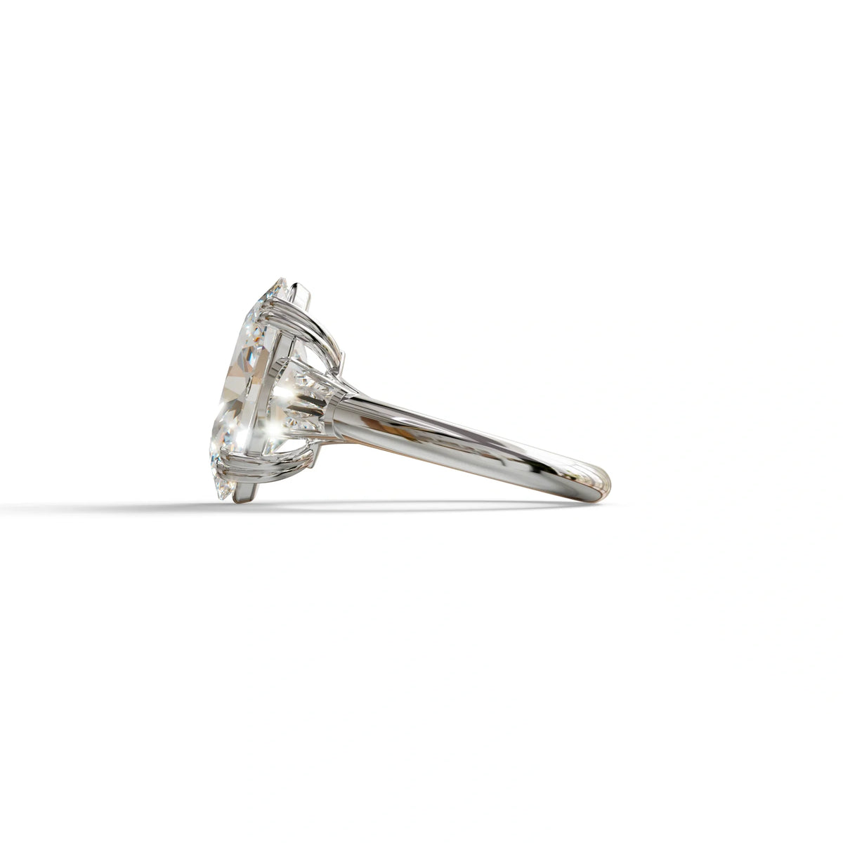 3 Carat E VVS Oval & Baguette Lab Diamond Ring - Persi