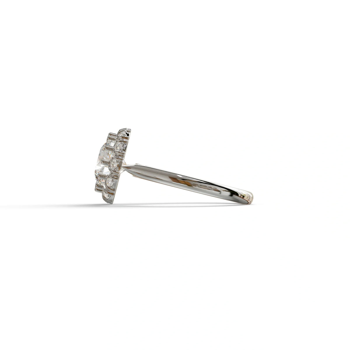 E VVS 3 Carat Round Shaped Halo Lab Diamond Ring - Sunflower