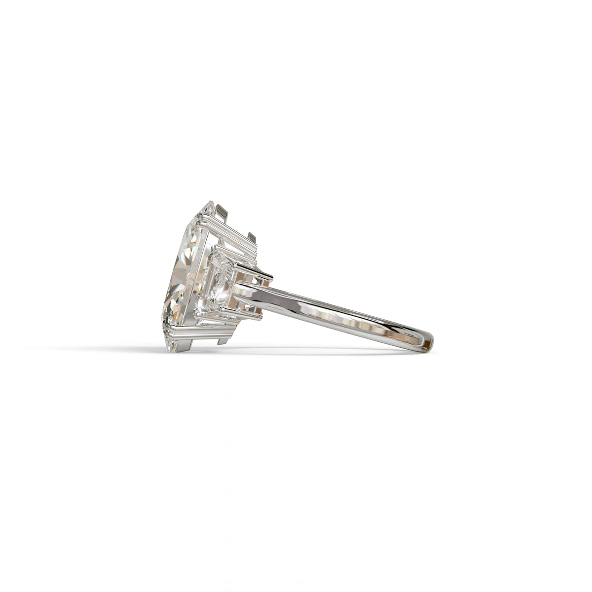 5 Carat Lab Grown Diamond Engagement Ring · Oval Cut Three Stone | Solstice - view 6