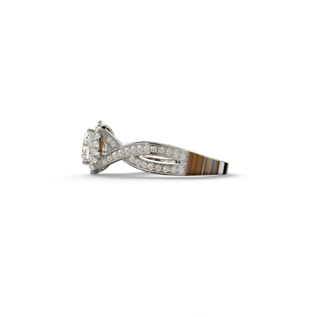 3 Carat E VVS Cushion Cut Lab Grown Diamond Engagement Ring - Odessa