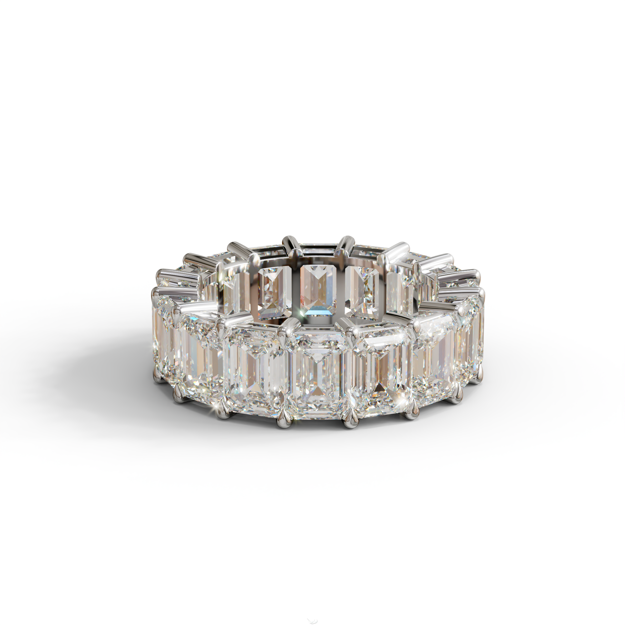 Lab‑Grown Emerald‑Cut Diamond Band – Classic Full‑Eternity Style - E-VVS