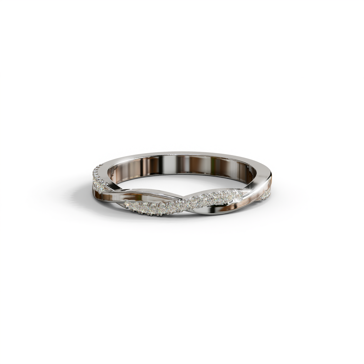 Elegant Twisted Band with Lab‑Grown Diamonds – Women’s Wedding Ring