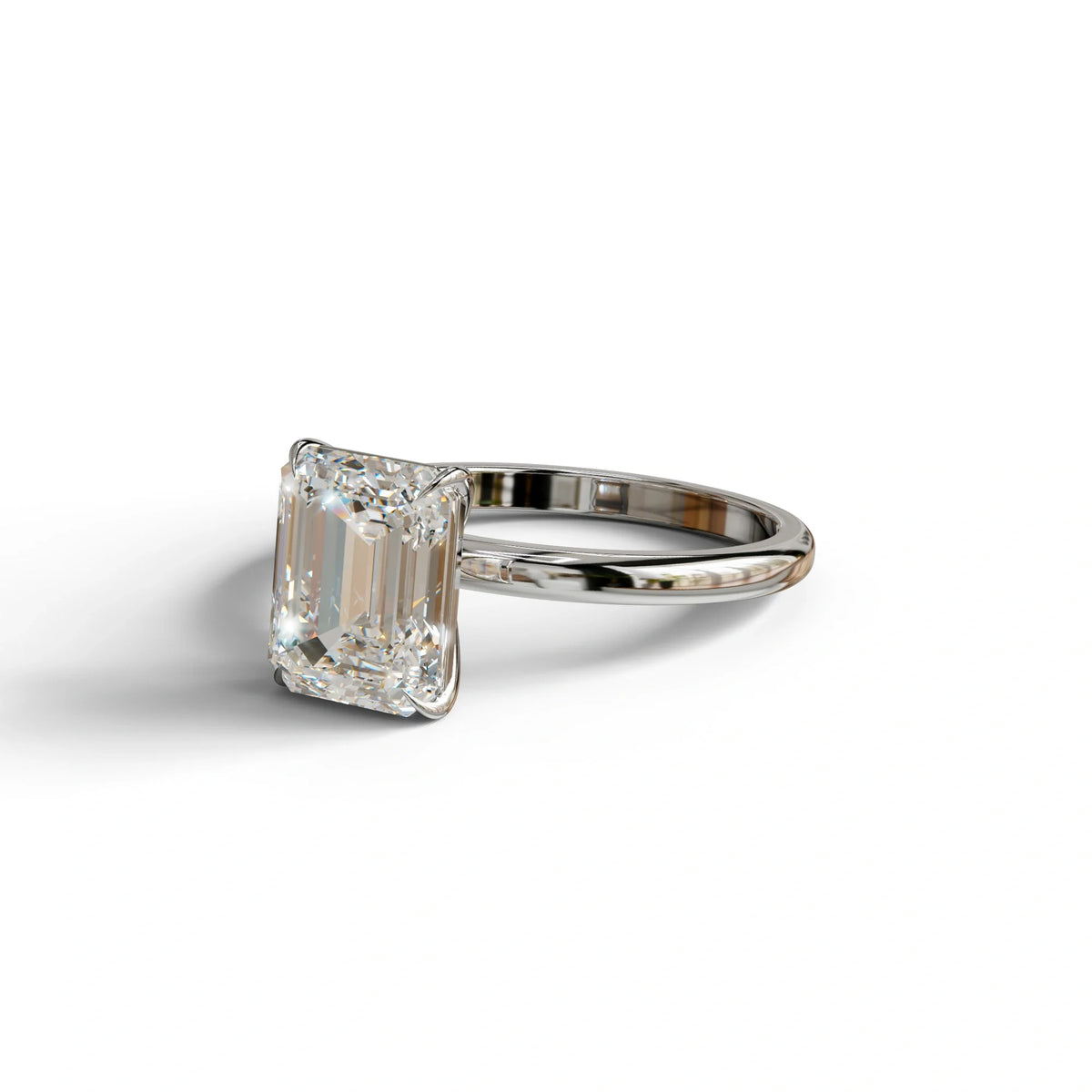 E-VVS Emerald Cut Solitaire Lab Grown Diamond Engagement Ring - Vanessa