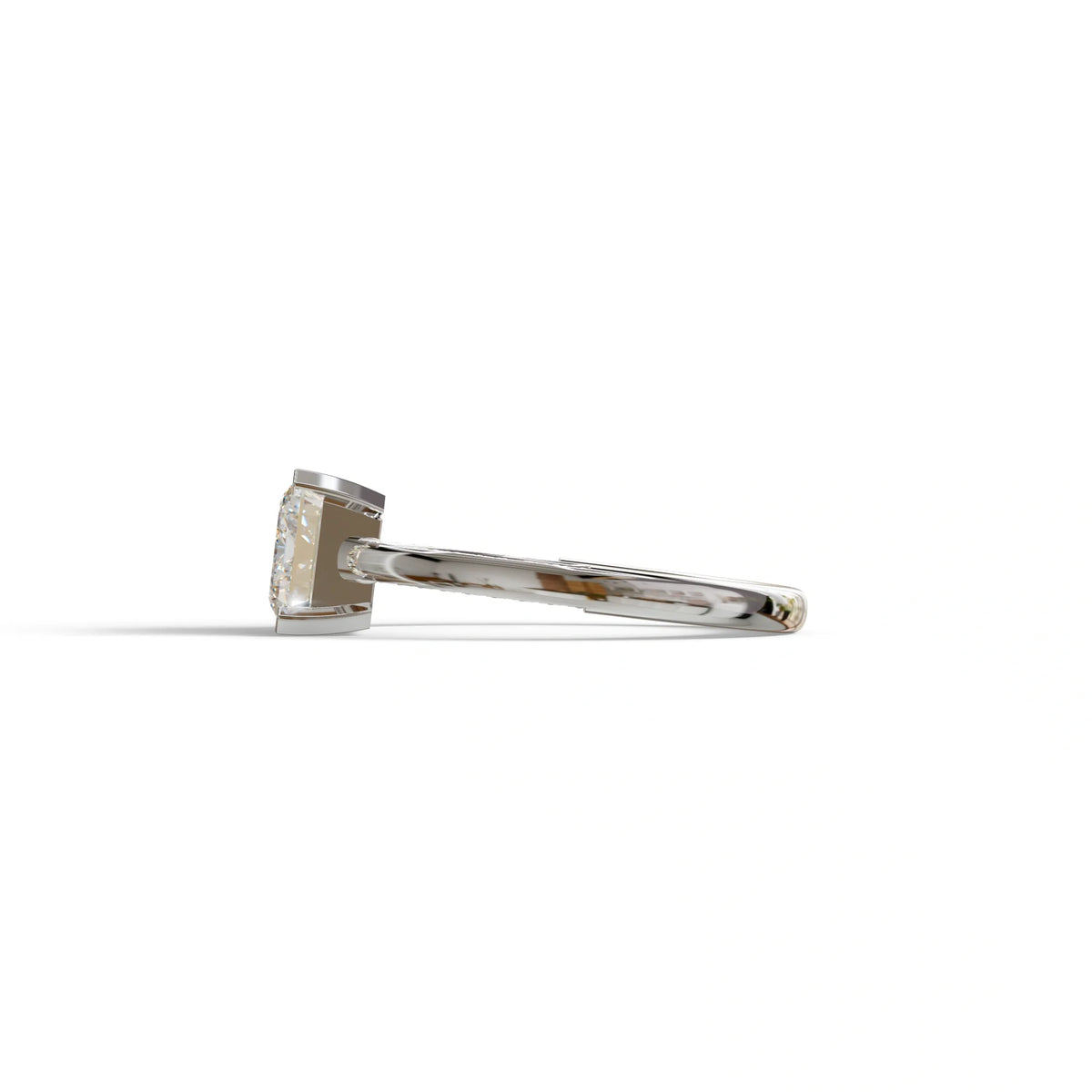 2.5 Ct Emerald Cut Lab Diamond In Pave-Chanel Setting Ring - Qiqi