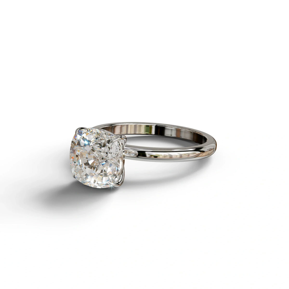 E VVS Cushion Cut Solitaire Lab Grown Diamond Engagement Ring Mesmera