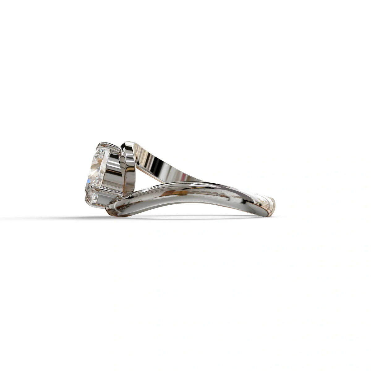 2 Carat E VVS Oval Cut Lab Grown Diamond Ring | Curve Setting - Estella