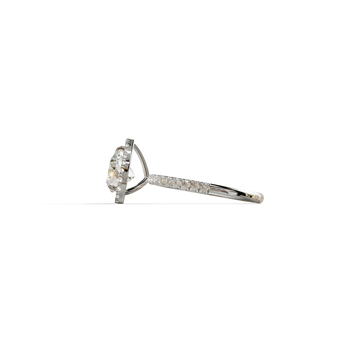 E VVS Heart Cut Halo & Pavé Lab Grown Diamond Engagement Ring - Gelia