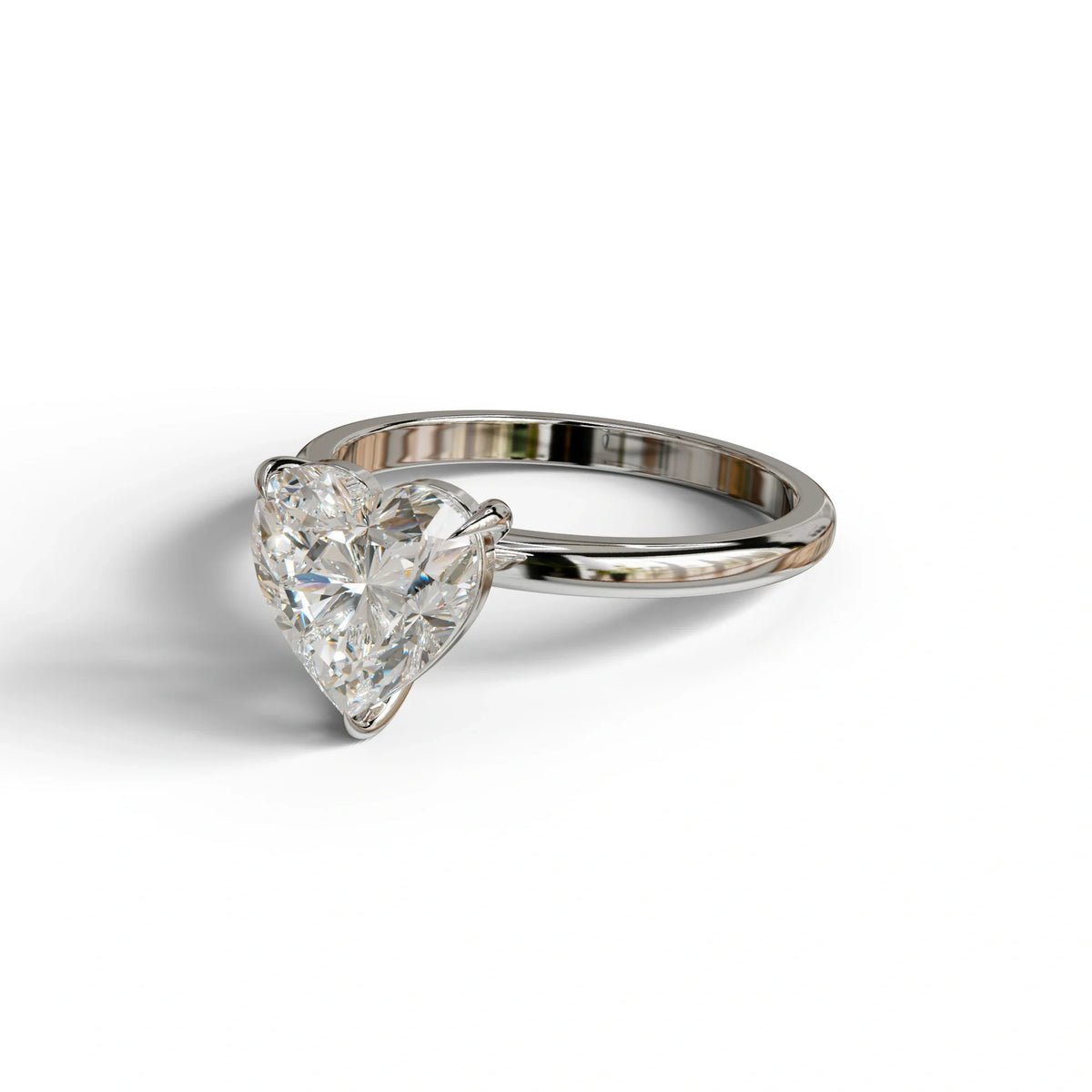 E-VVS Heart Cut Solitaire Lab Grown Diamond Engagement Ring - Mellow