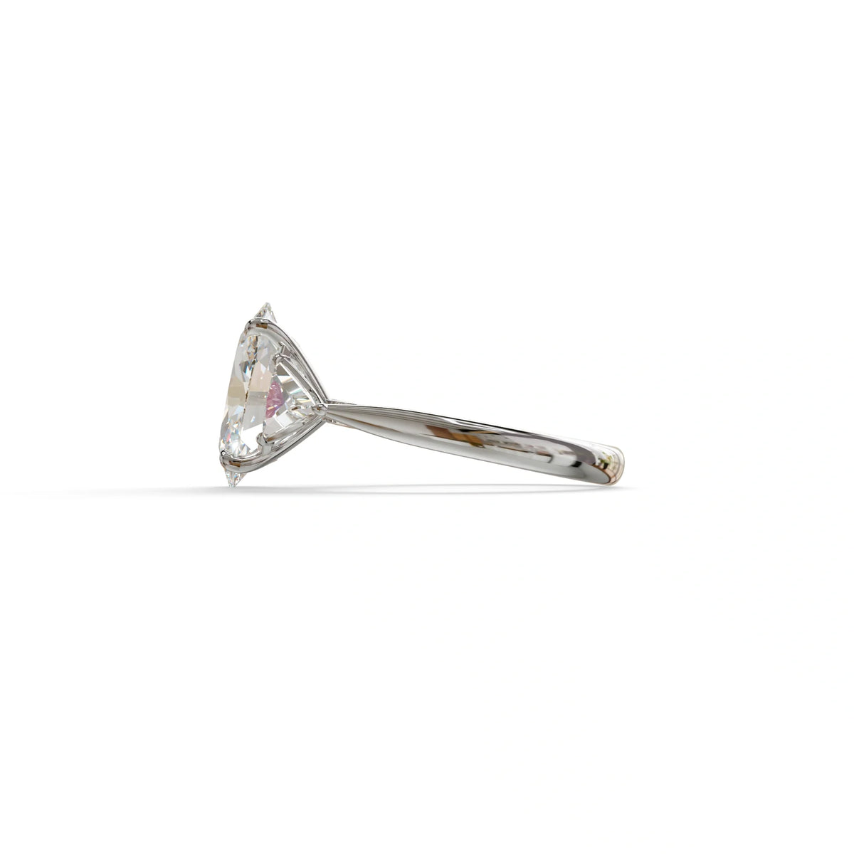 3Ct Oval Cut Lab Grown Diamond Three stone Engagement Ring - Myza