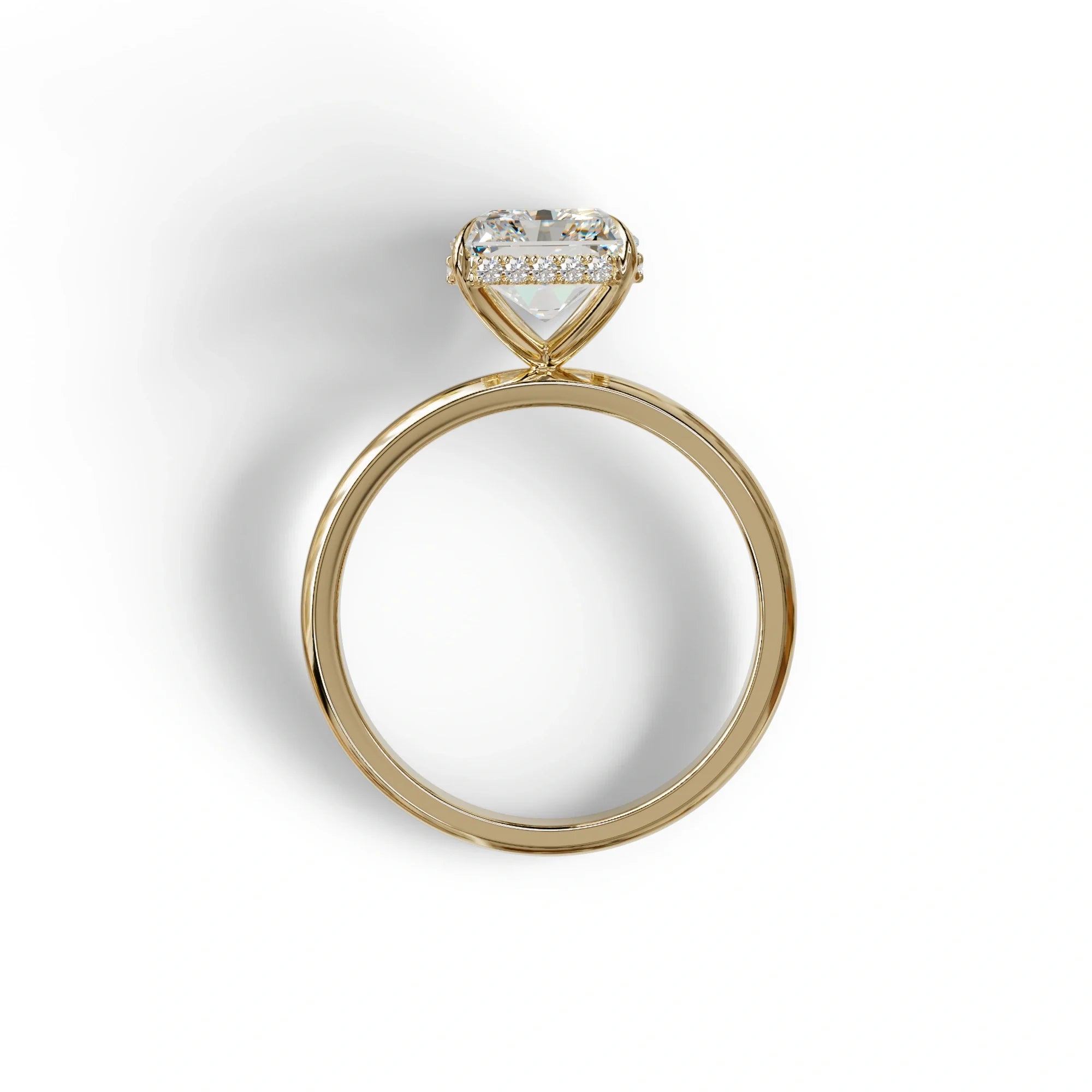 3 Carat E VVS Radiant Cut Hidden Halo Lab Grown Diamond Engagement Ring