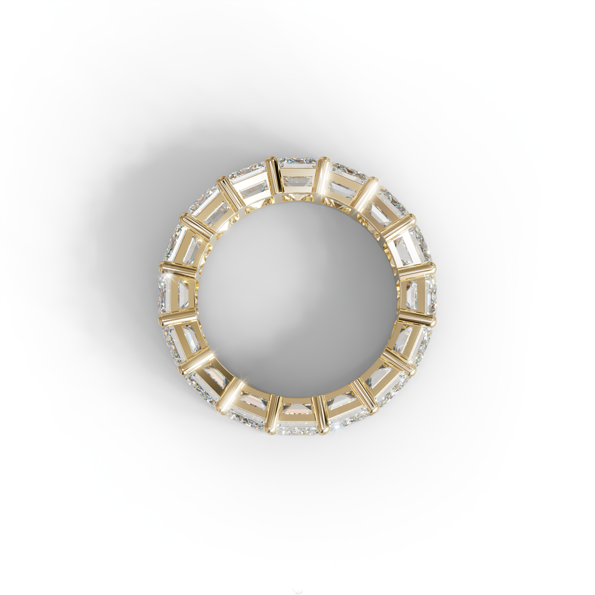Lab‑Grown Emerald‑Cut Diamond Band – Classic Full‑Eternity Style - E-VVS
