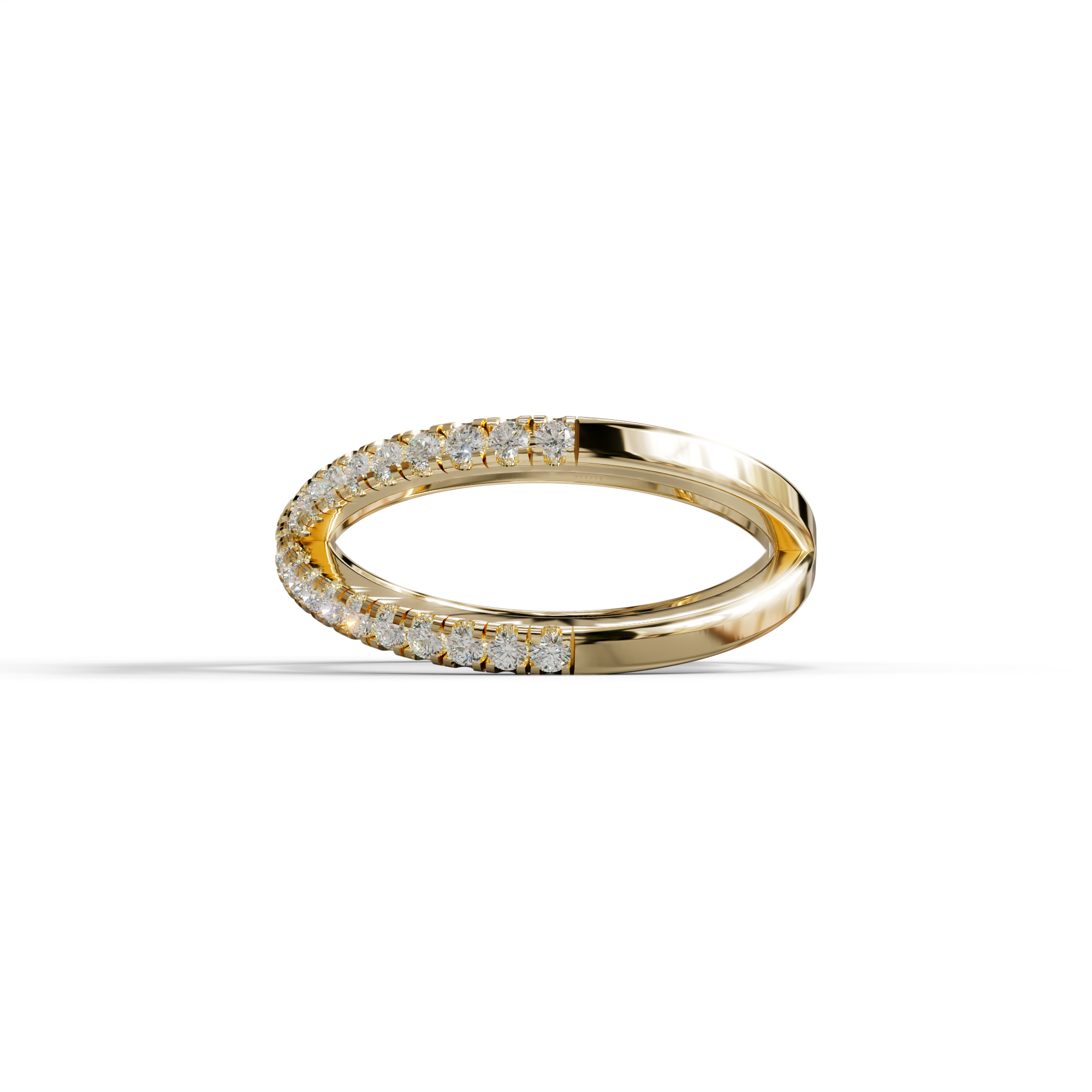 E-VVS Round Lab Grown Diamond Criss-Cross Wedding Band