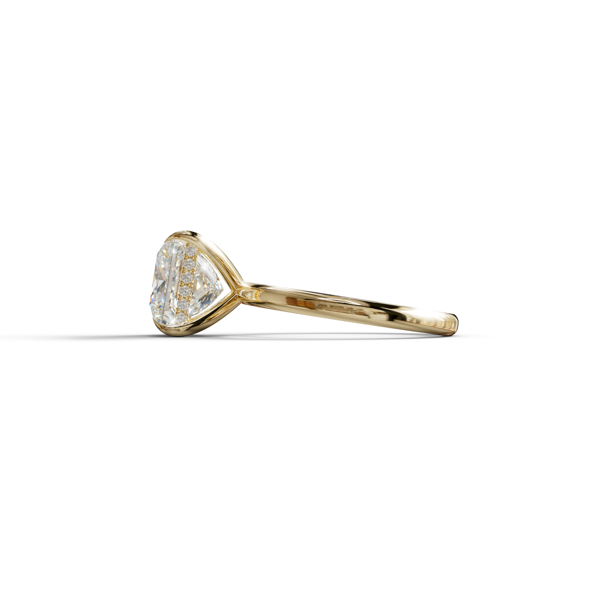 3 Carat E VVS Princess Cut Hidden Halo Lab Grown Diamond Engagement Ring