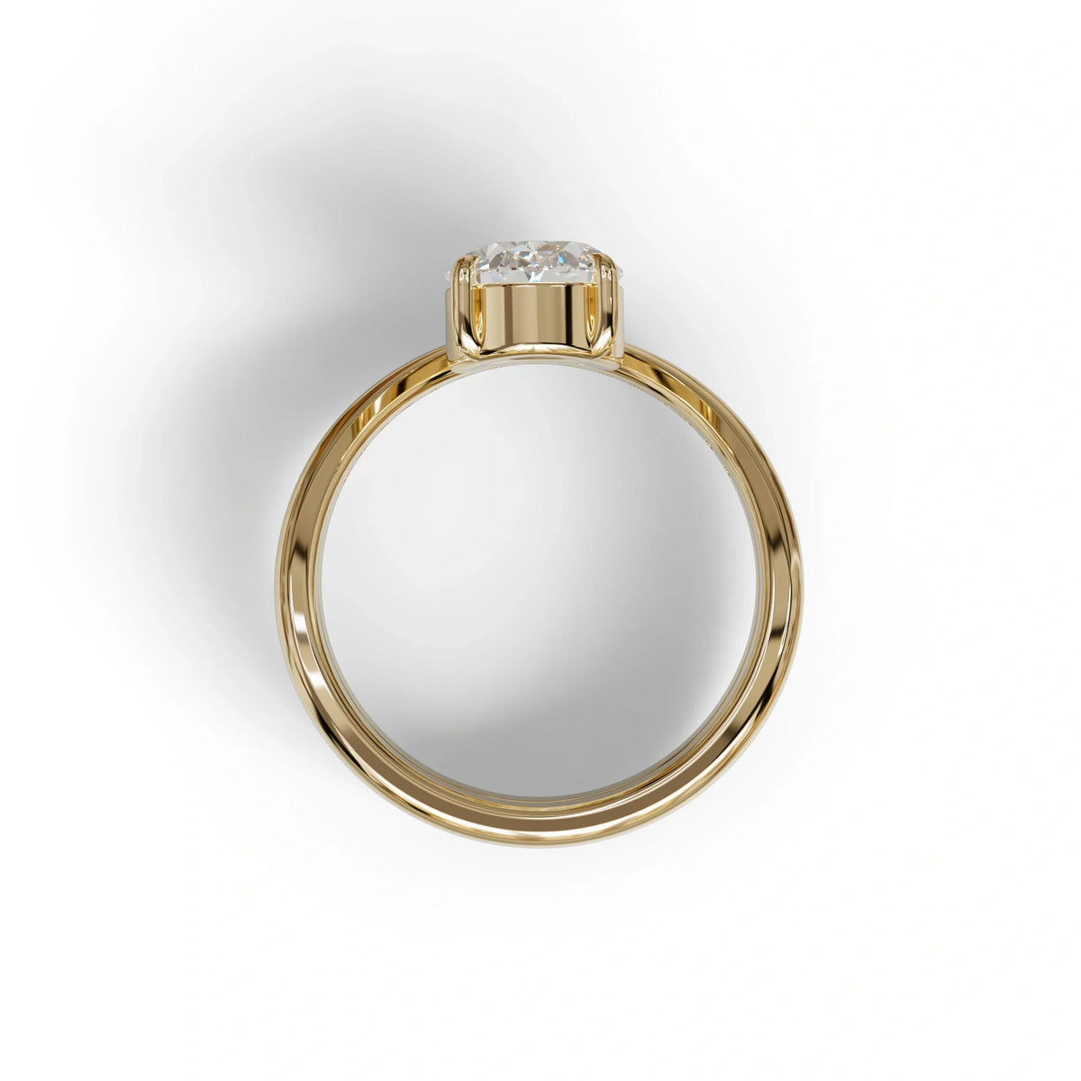 2 Carat E VVS Oval Cut Lab Grown Diamond Ring | Curve Setting - Brilliance