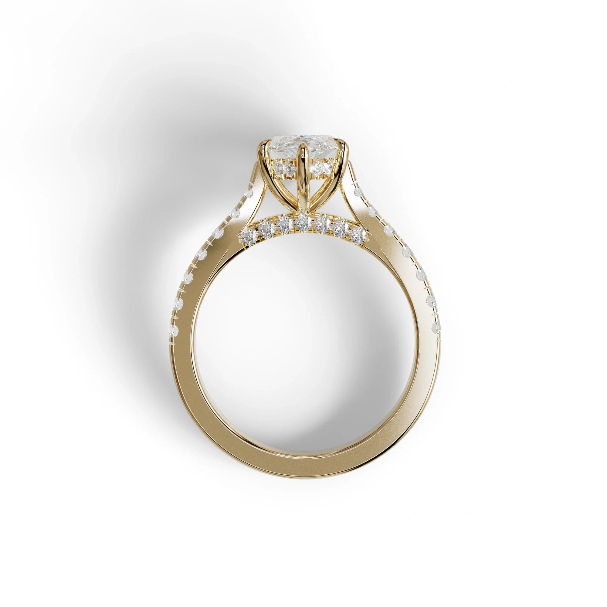 1.5 Carat E-VVS Marquise Cut Lab Diamond Hidden Halo & Pave Ring - Ash