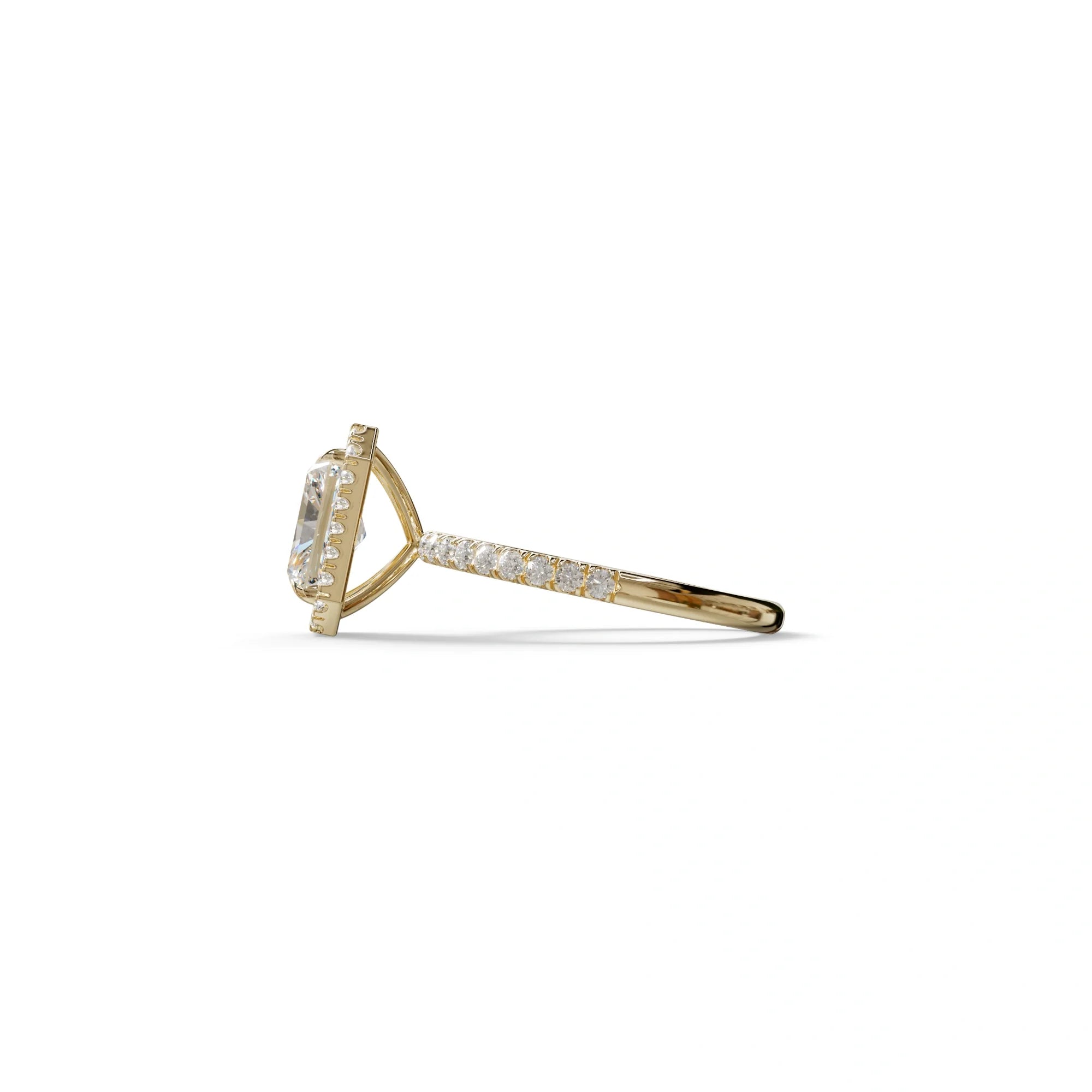 E-VVS Radiant Cut Halo & Pave Lab Grown Diamond Engagement Ring - Madison