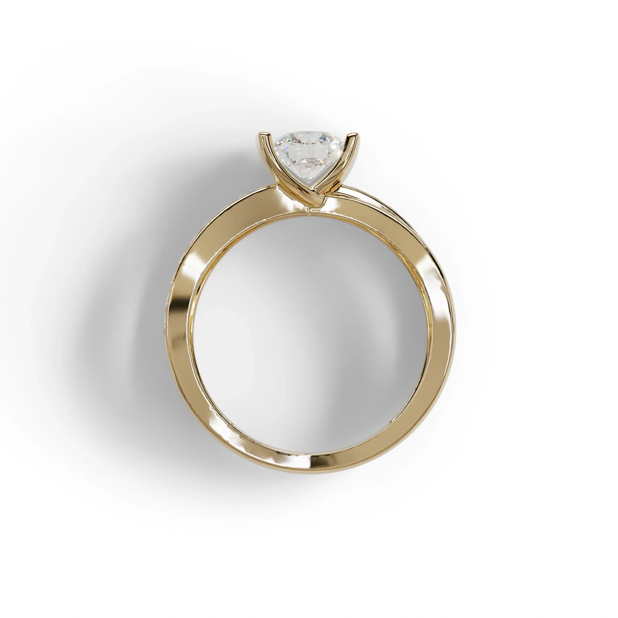 1 Carat E VVS Round Cut Lab Diamond Crossover Ring Pave Setting - Lisa