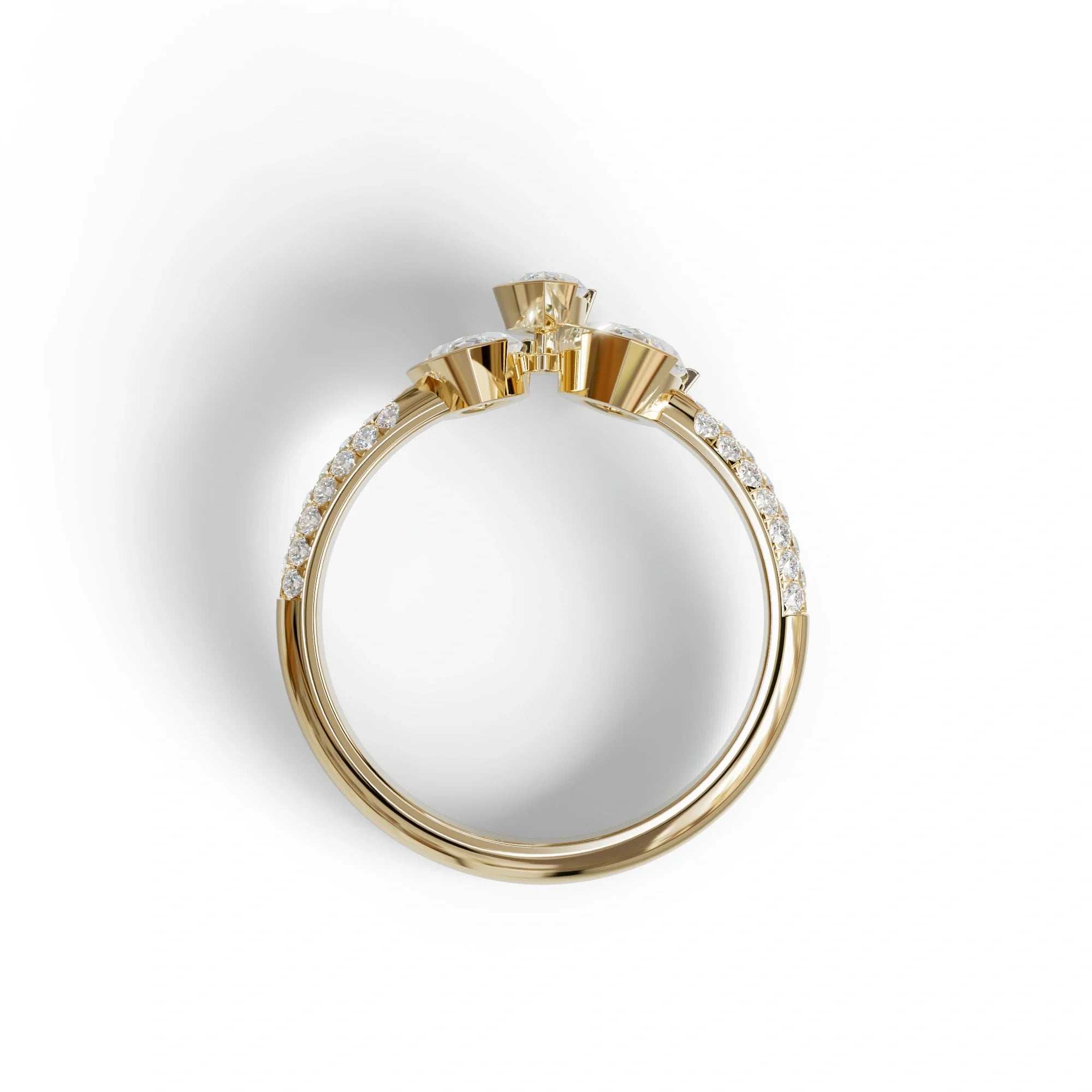 3 Stone 5 Carat E-VVS Marquise Cut Lab Diamond Ring - Dutch