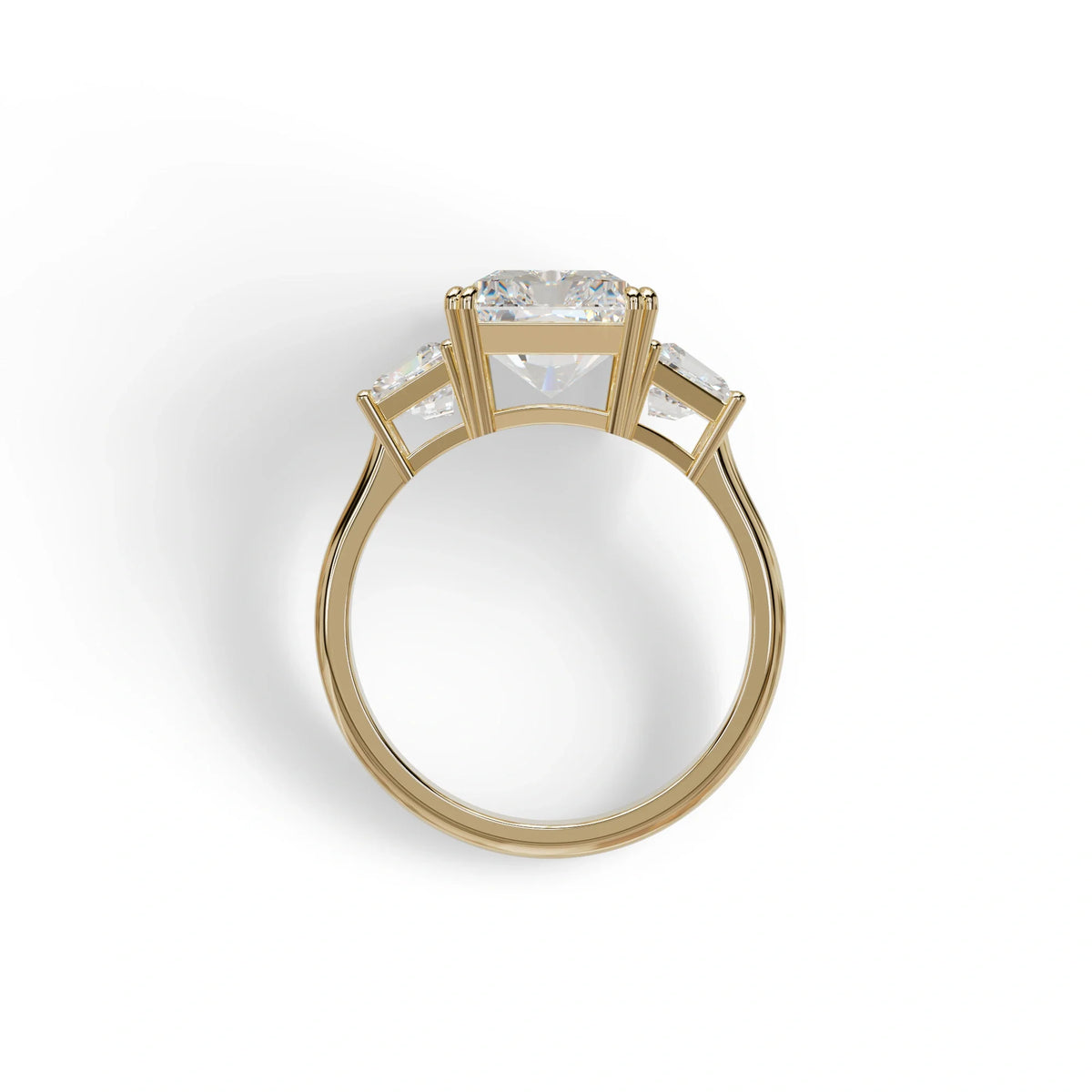 4 Ct Radiant Cut Lab Grown Diamond Three Stone Engagement Ring - Tacori