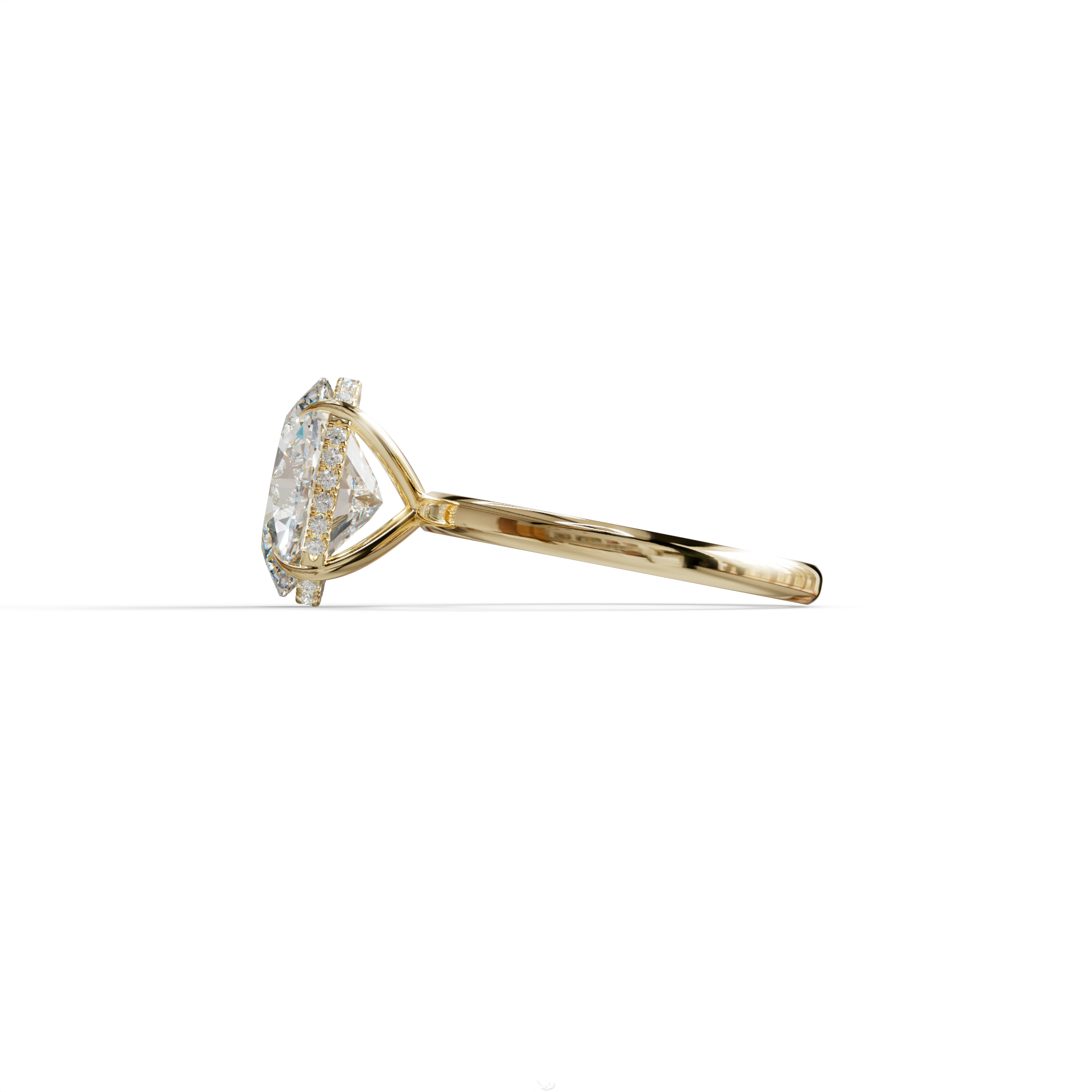 E VVS 2.5 Carat Oval Cut Hidden Halo Lab Diamond Ring - Mi Amor