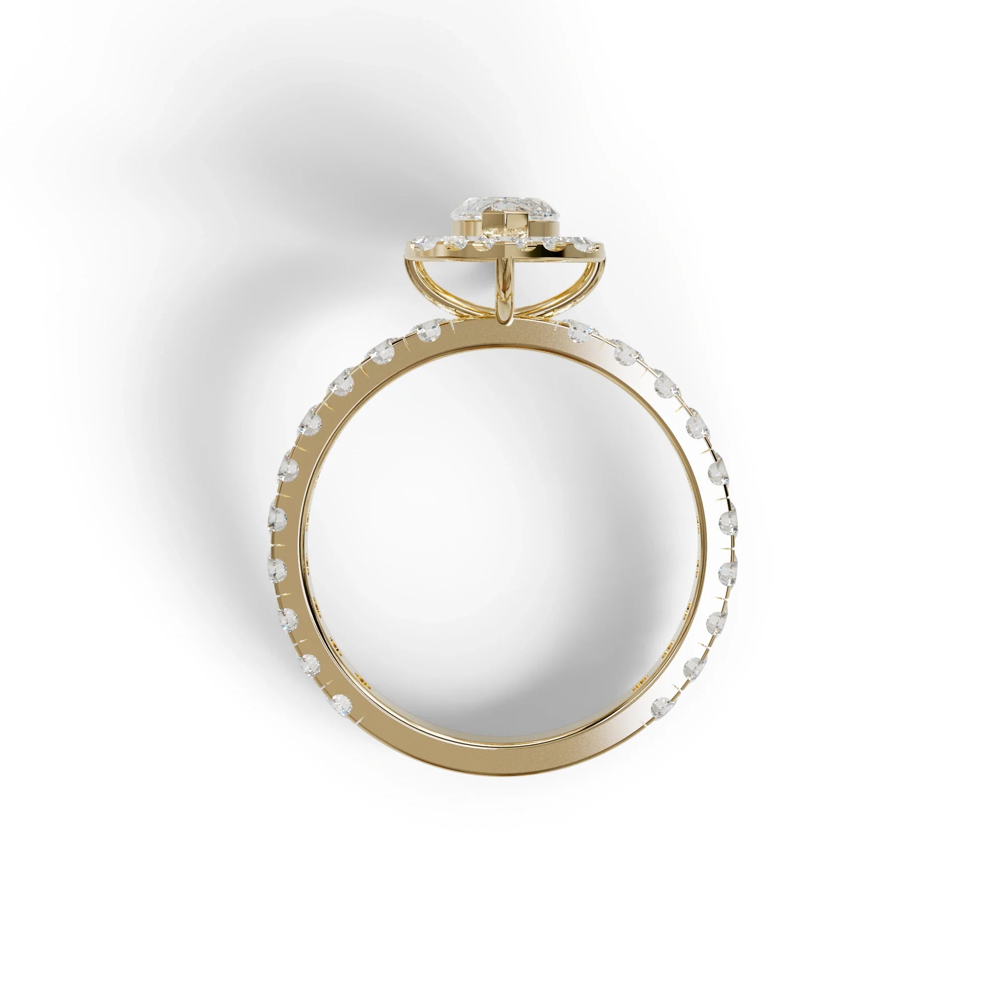 1 Carat E-VVS Marquise Halo Pave Lab Grown Diamond Ring - Luxe