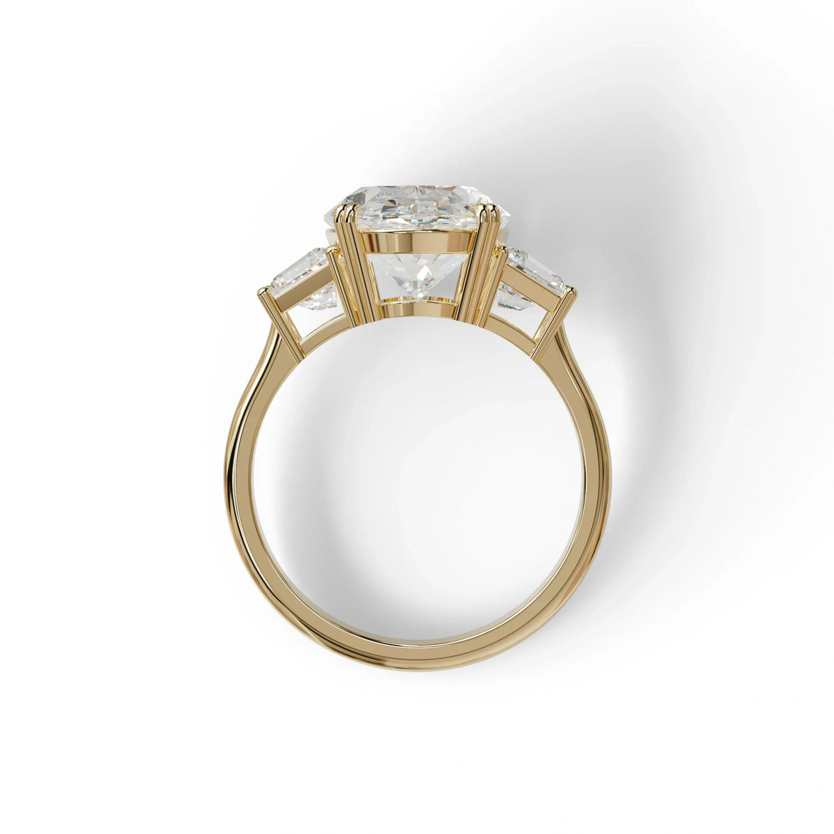 5 Carat Lab Grown Diamond Engagement Ring · Oval Cut Three Stone | Solstice - view 7