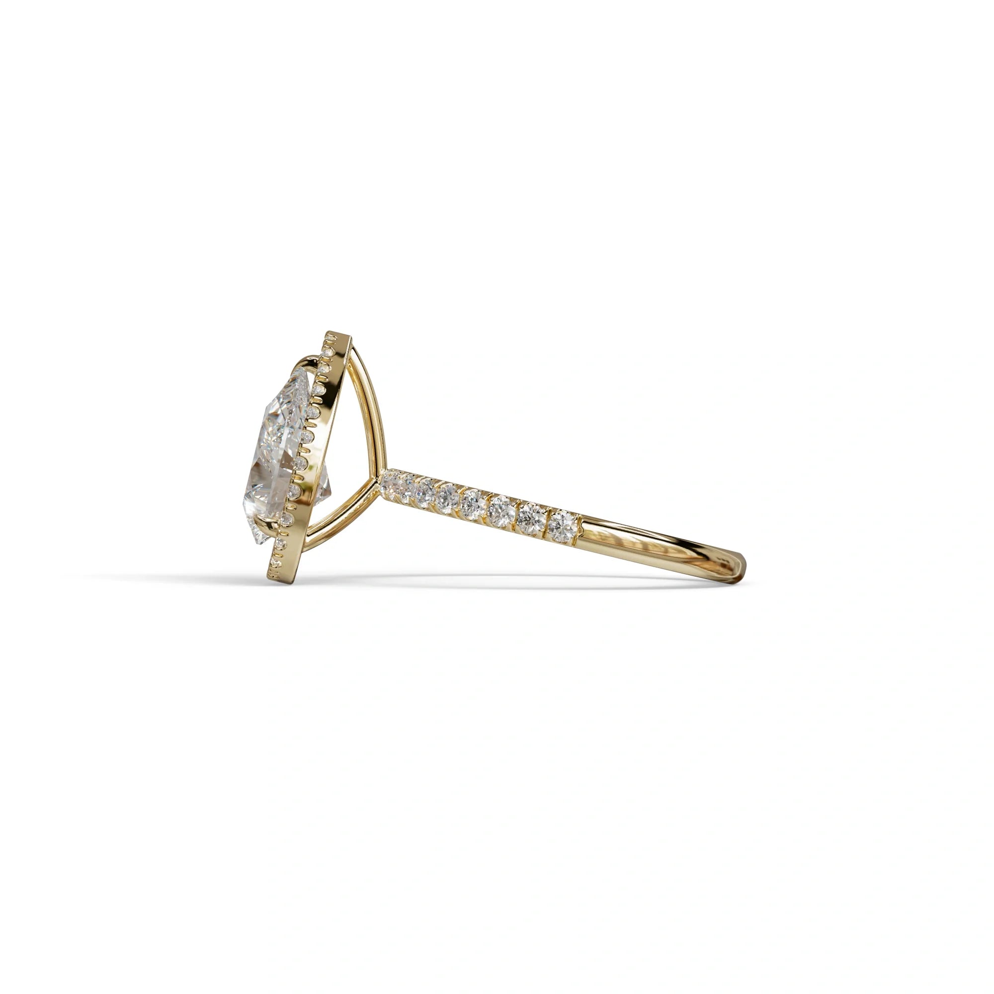 E VVS 2 Carat Pear Cut Halo & Pave Lab Diamond Ring - Glam Deck