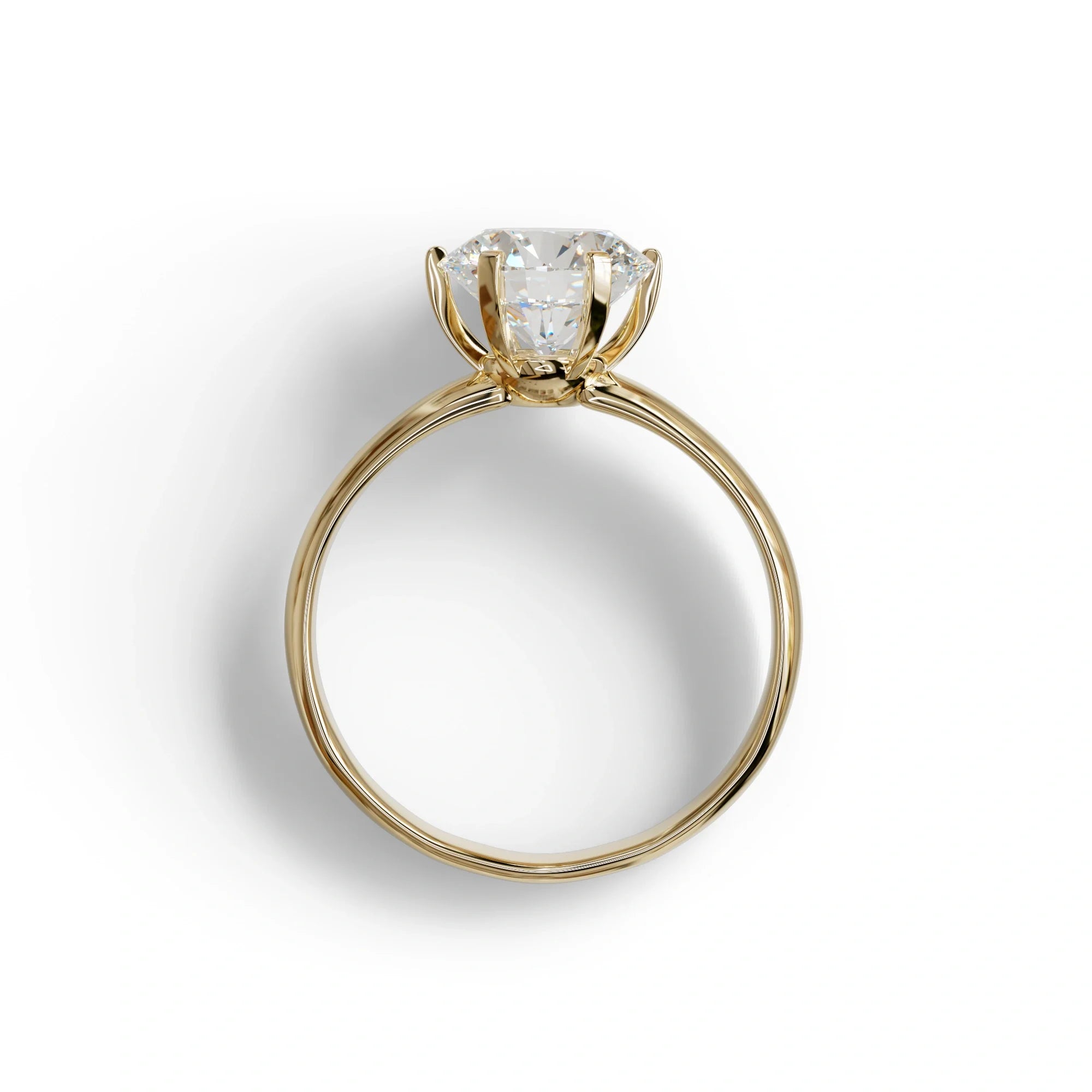 2 Carat E VVS Round Cut Solitaire Lab Diamond Ring - Fury