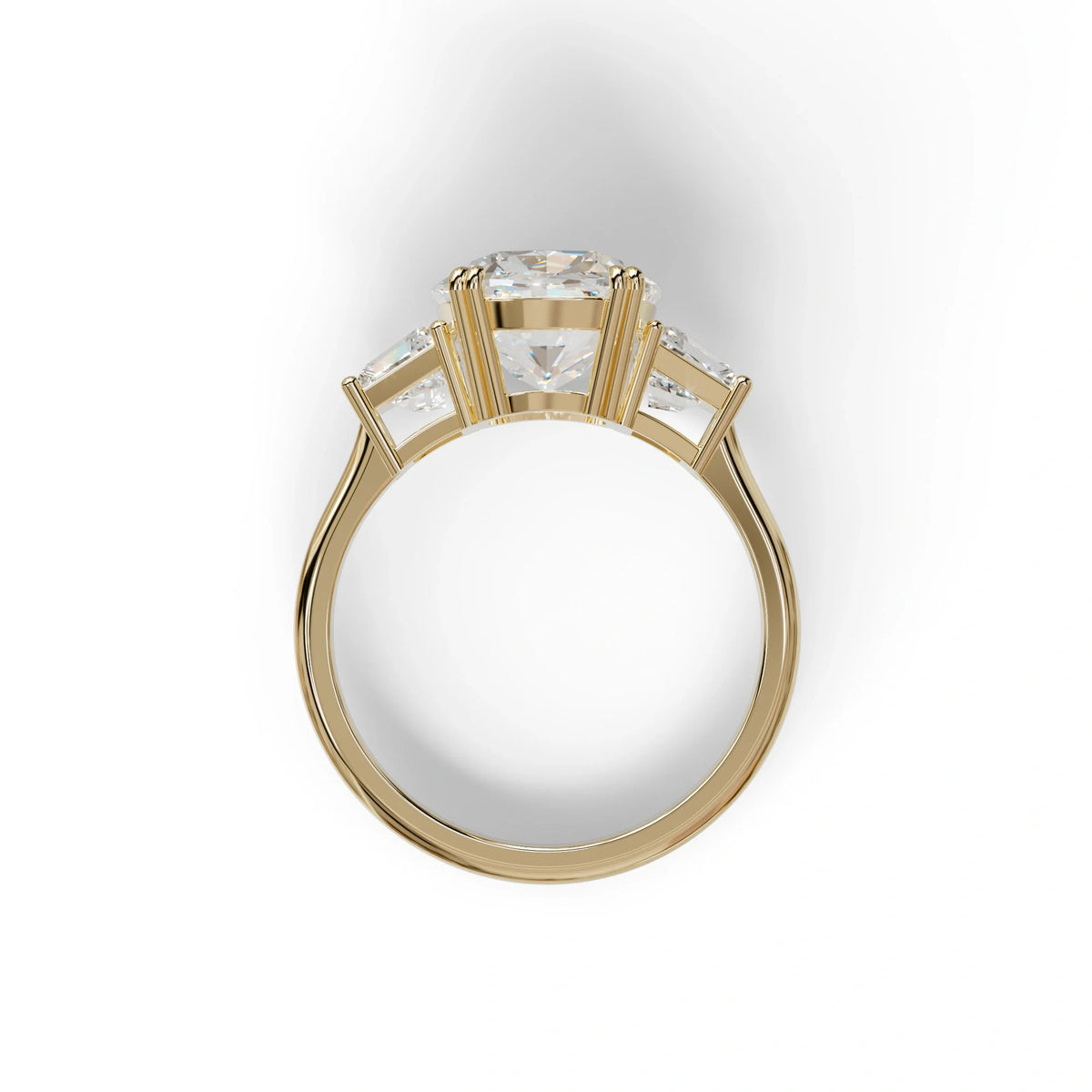 3.5 Carat Lab Grown Diamond Engagement Ring · Cushion Cut Three Stone | Trilogy - view 7