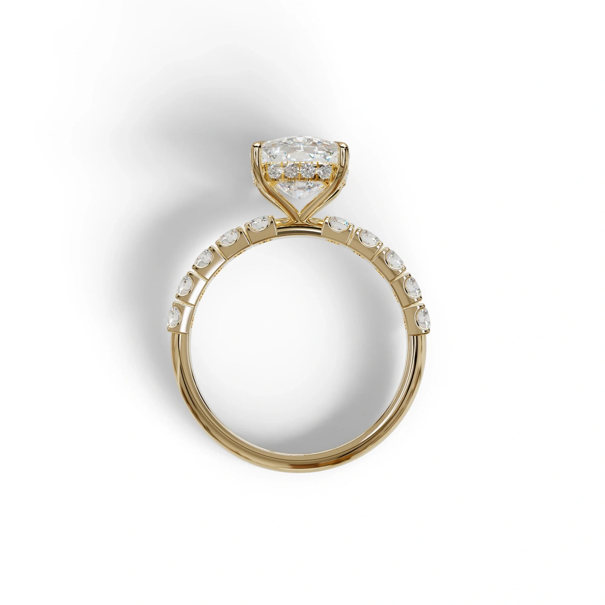 4 Carat Elongated Cushion Cut Lab Diamond Engagement Ring - Sandrine