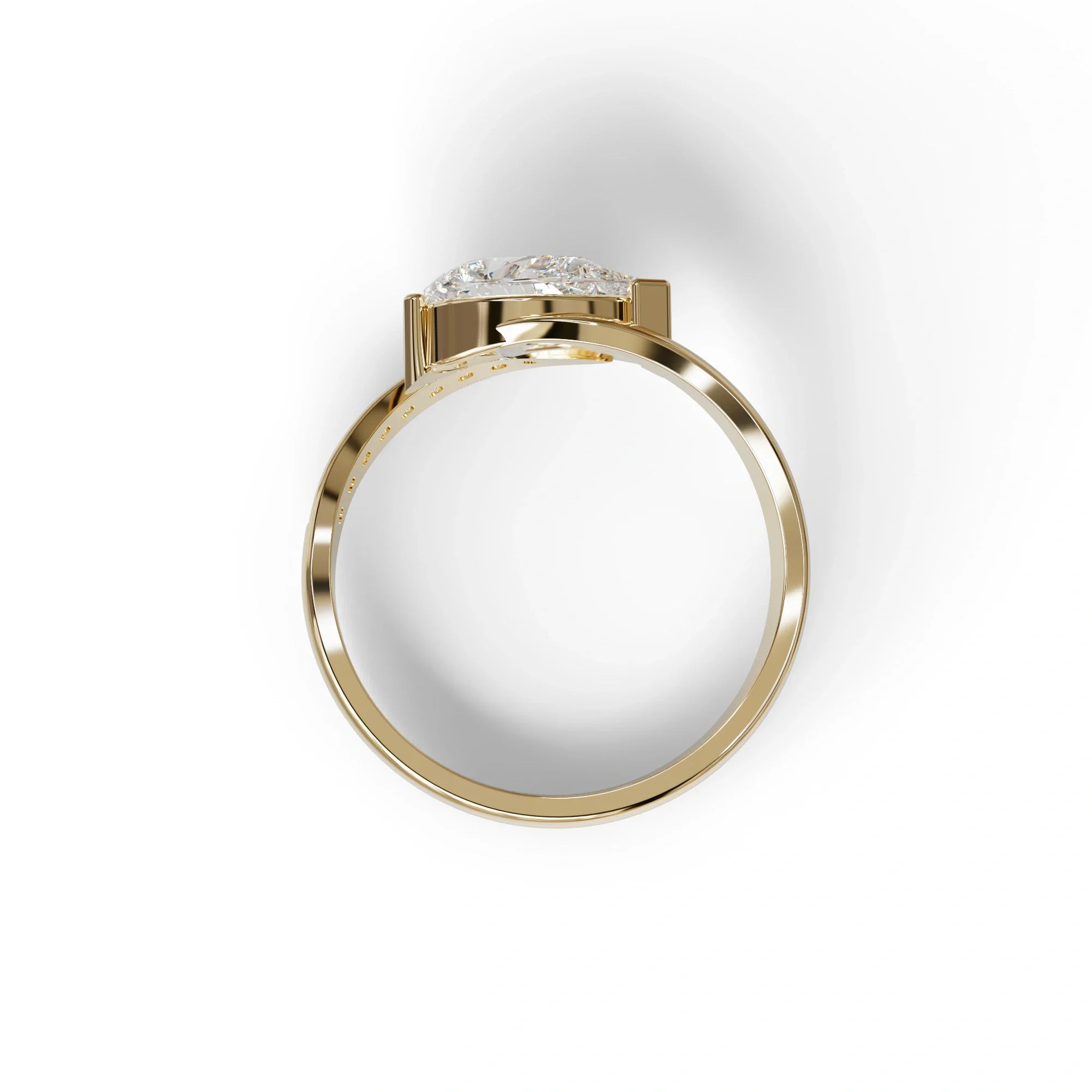1 Carat E VVS Pear Cut Unique Lab Grown Diamond Ring - Capricorn