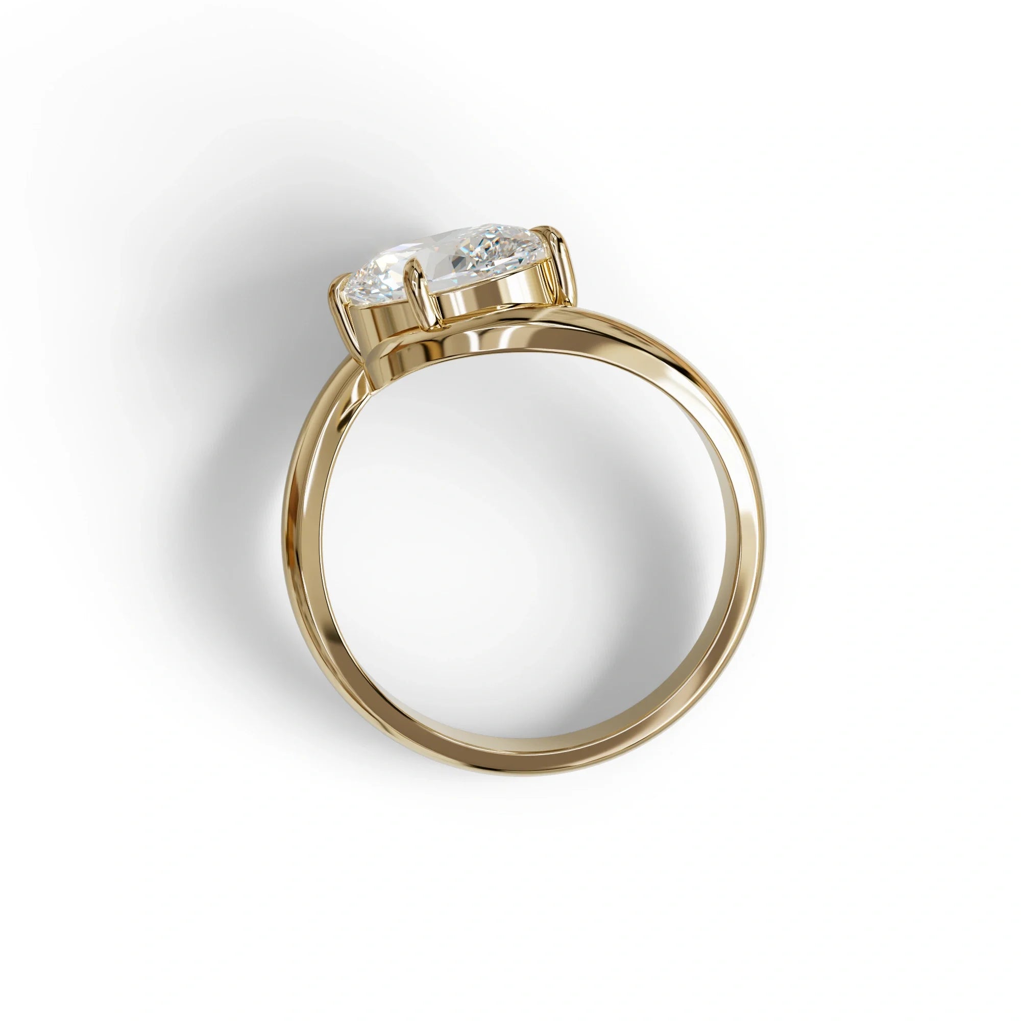 2 Carat E VVS Oval Cut Lab Grown Diamond Ring | Curve Setting - Estella