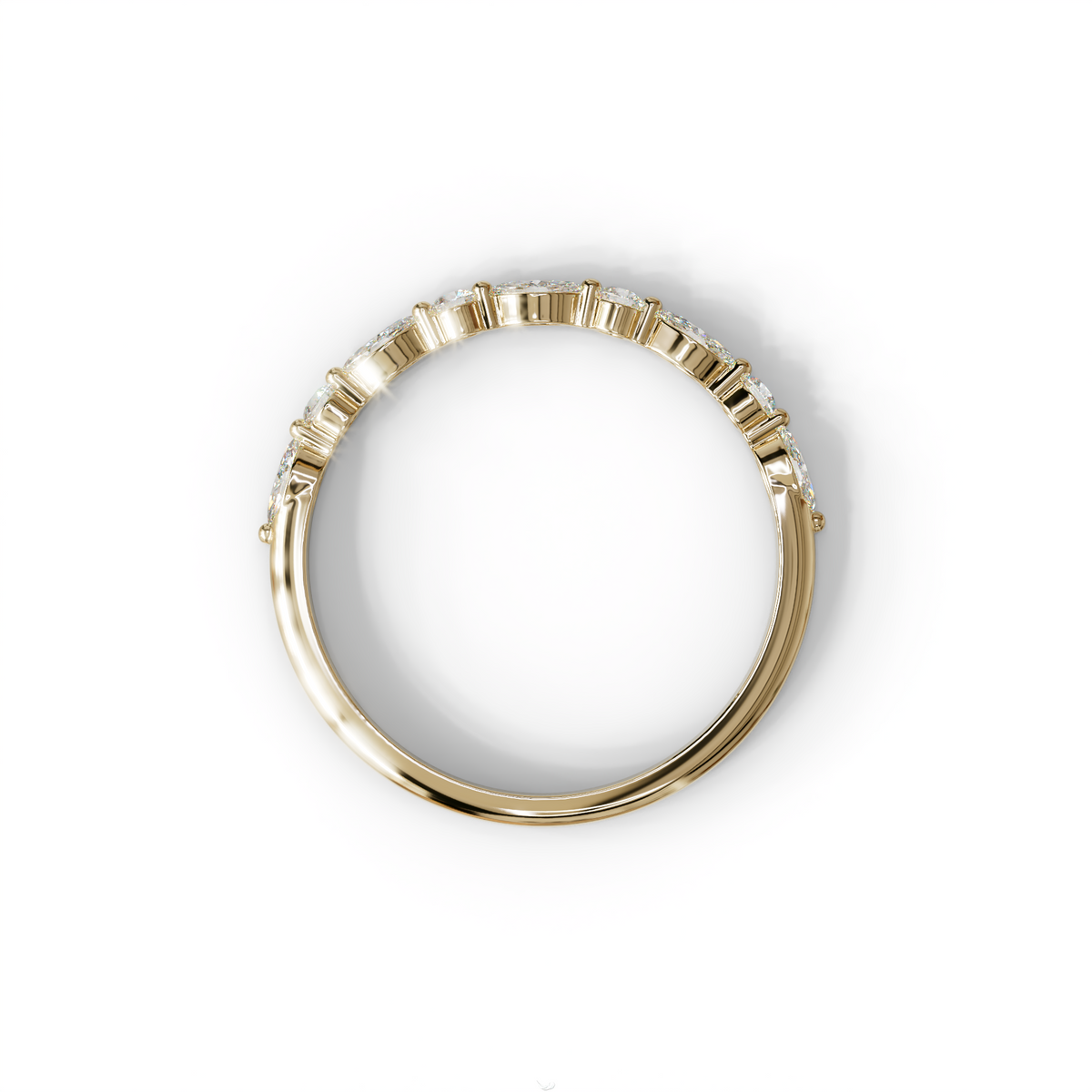 E/VVS Round & Marquise Lab Grown Diamond Wedding Band - 10 Stone Ring