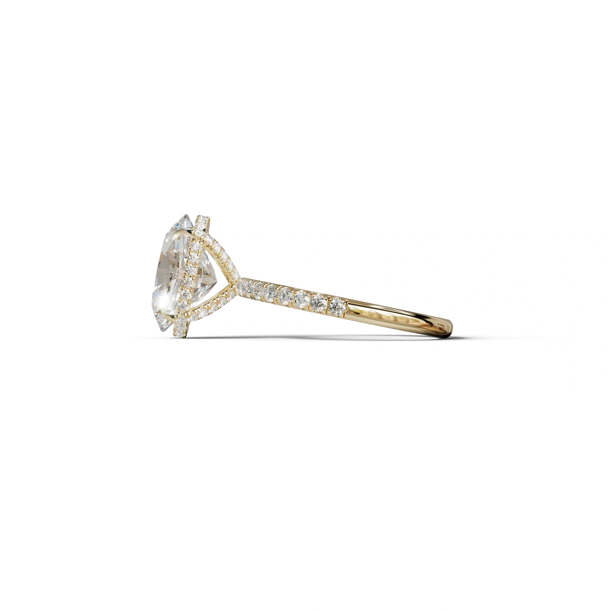 3 Carat E-VVS Oval Cut Hidden Halo & Pave Setting Lab Grown Diamond Ring