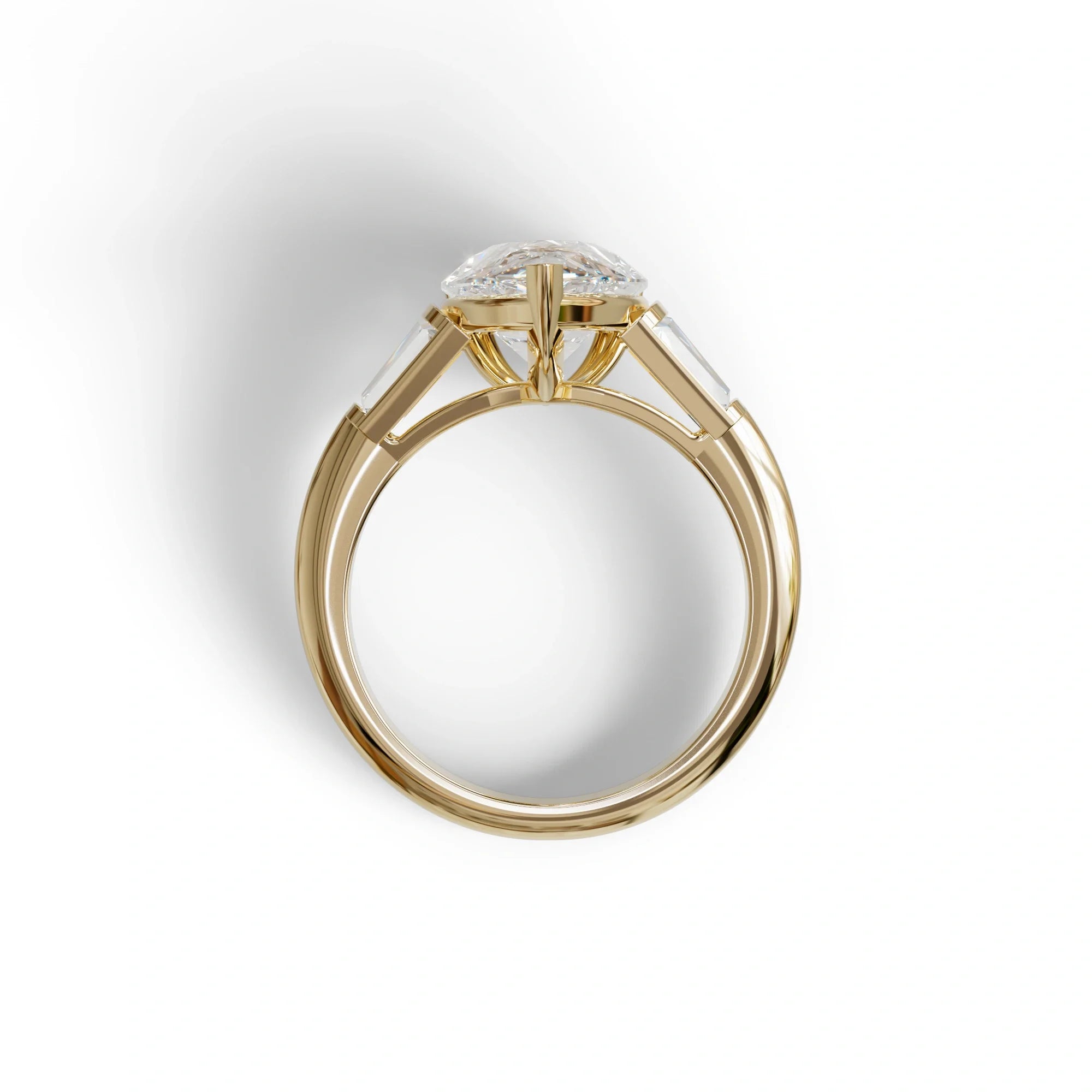 4 Carat Pear Cut Lab Grown Diamond Engagement Ring-Claire
