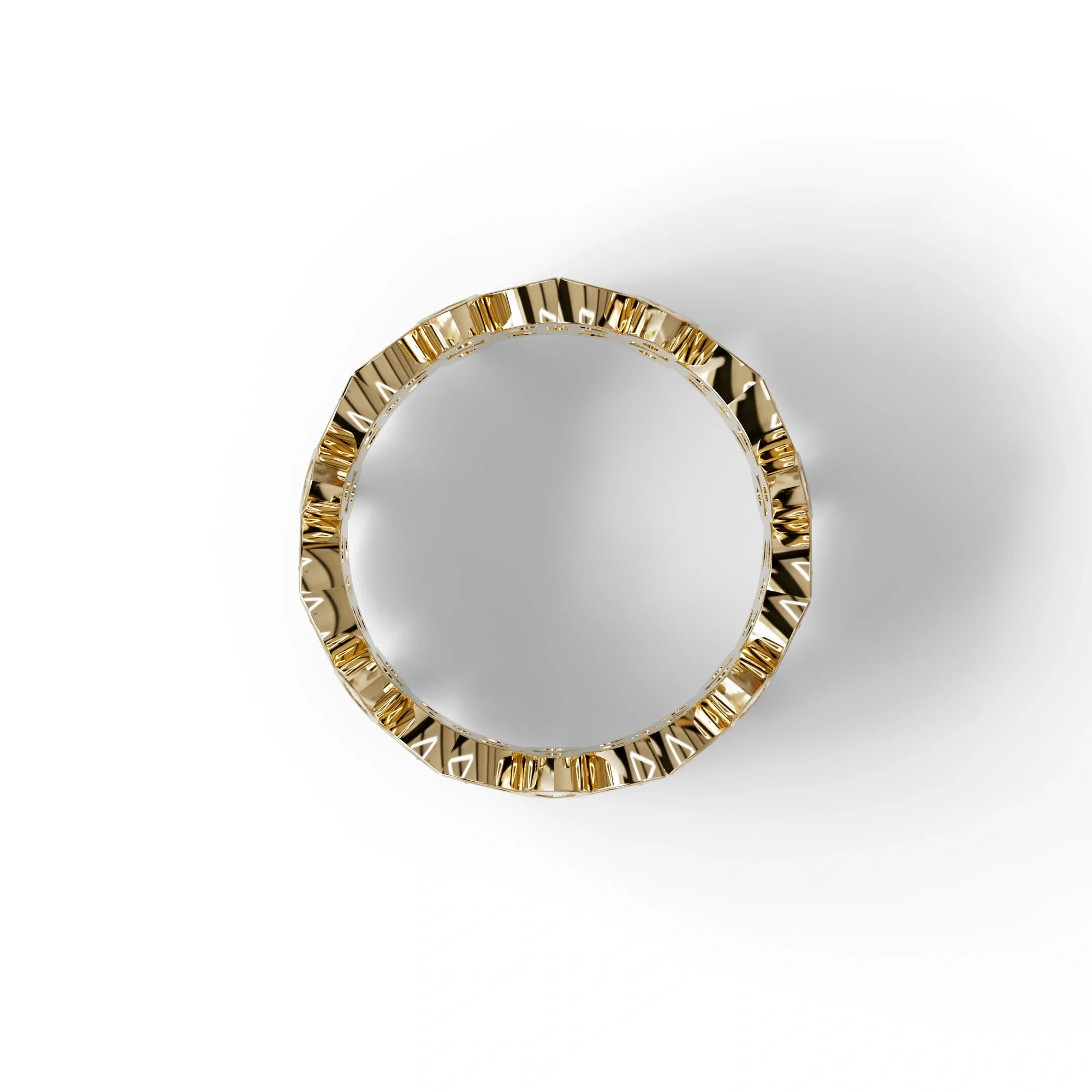 18K Gold Floral Eternity Band: Marquise Diamond & Round Diamond Full Eternity Band